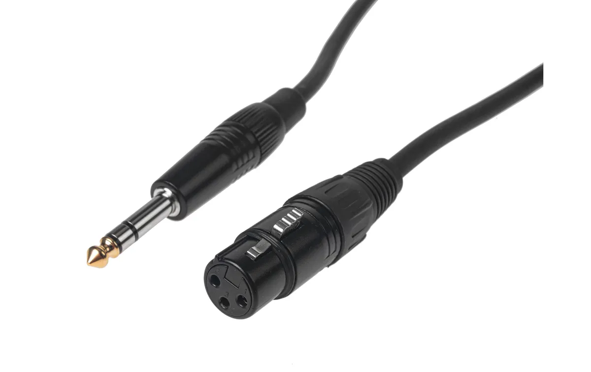 Bemero XLR-Kabel XLRf - 6.3 Klinken symmetrisch 6 m, Schwarz Bemero XLR-Kabel XLRf - 6.3 Klinken symmetrisch 6 m, Schwarz