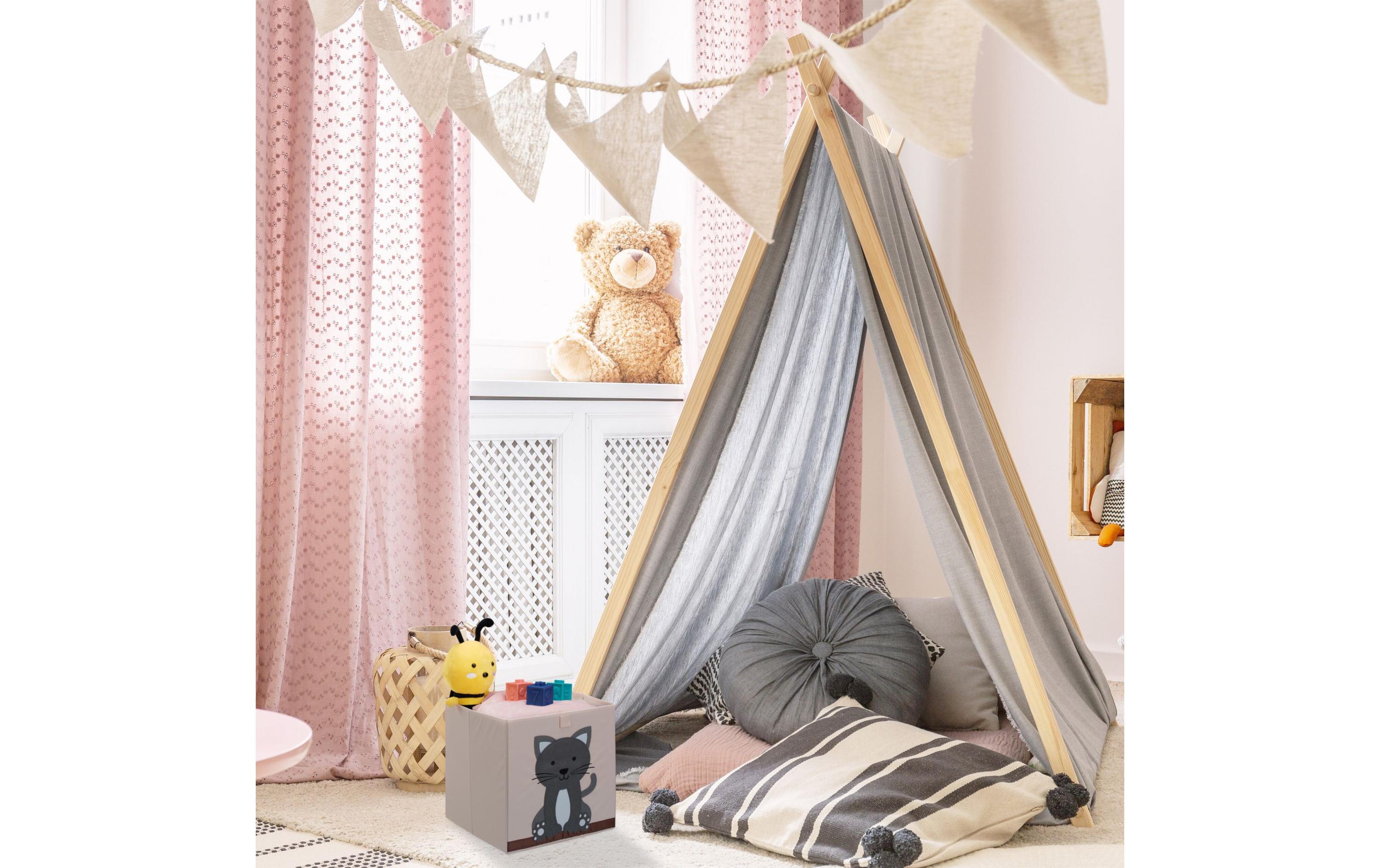 relaxdays Spielzeugbox Katze