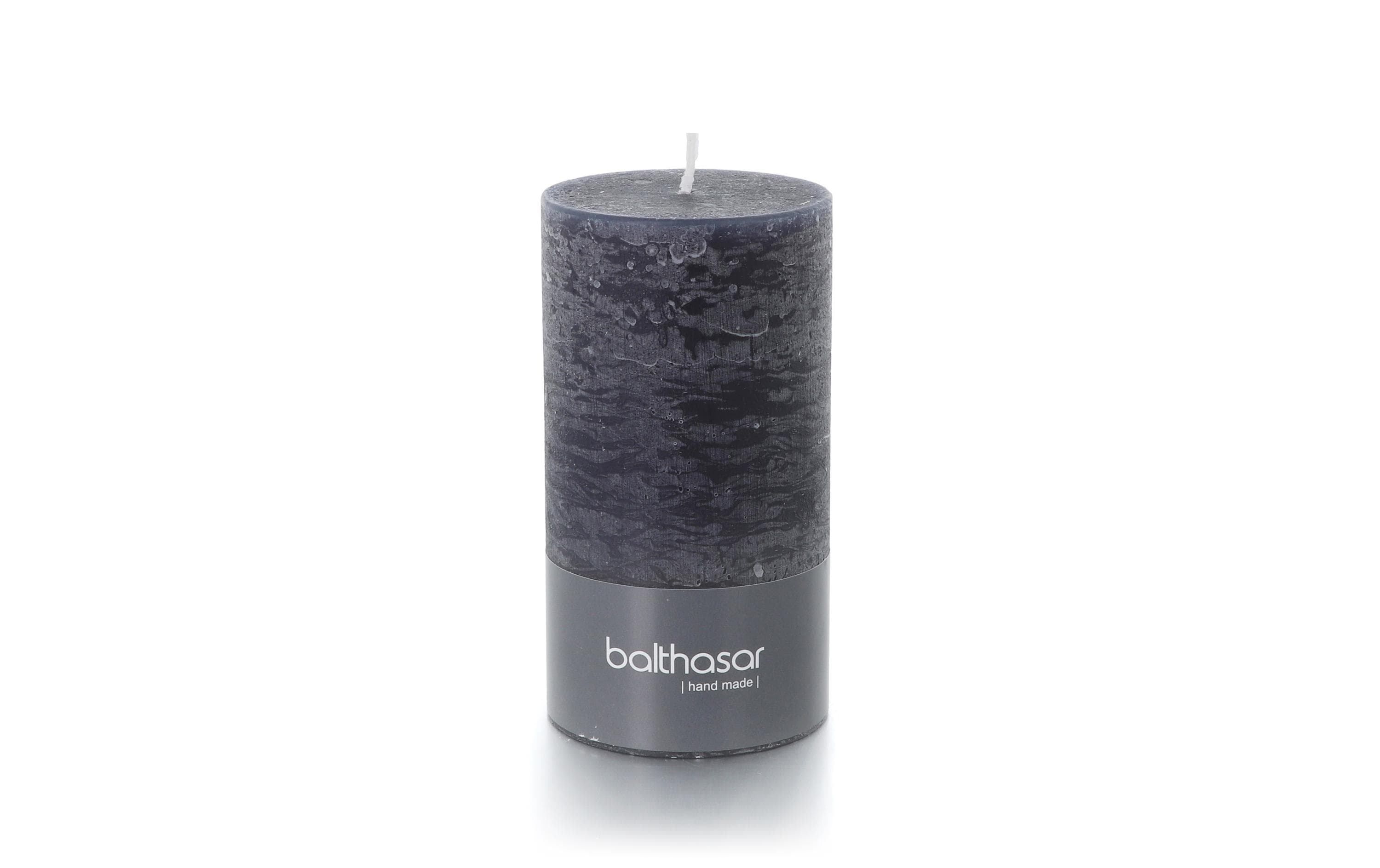 balthasar Zylinderkerze Rustico 13 cm x 7 cm, Grau