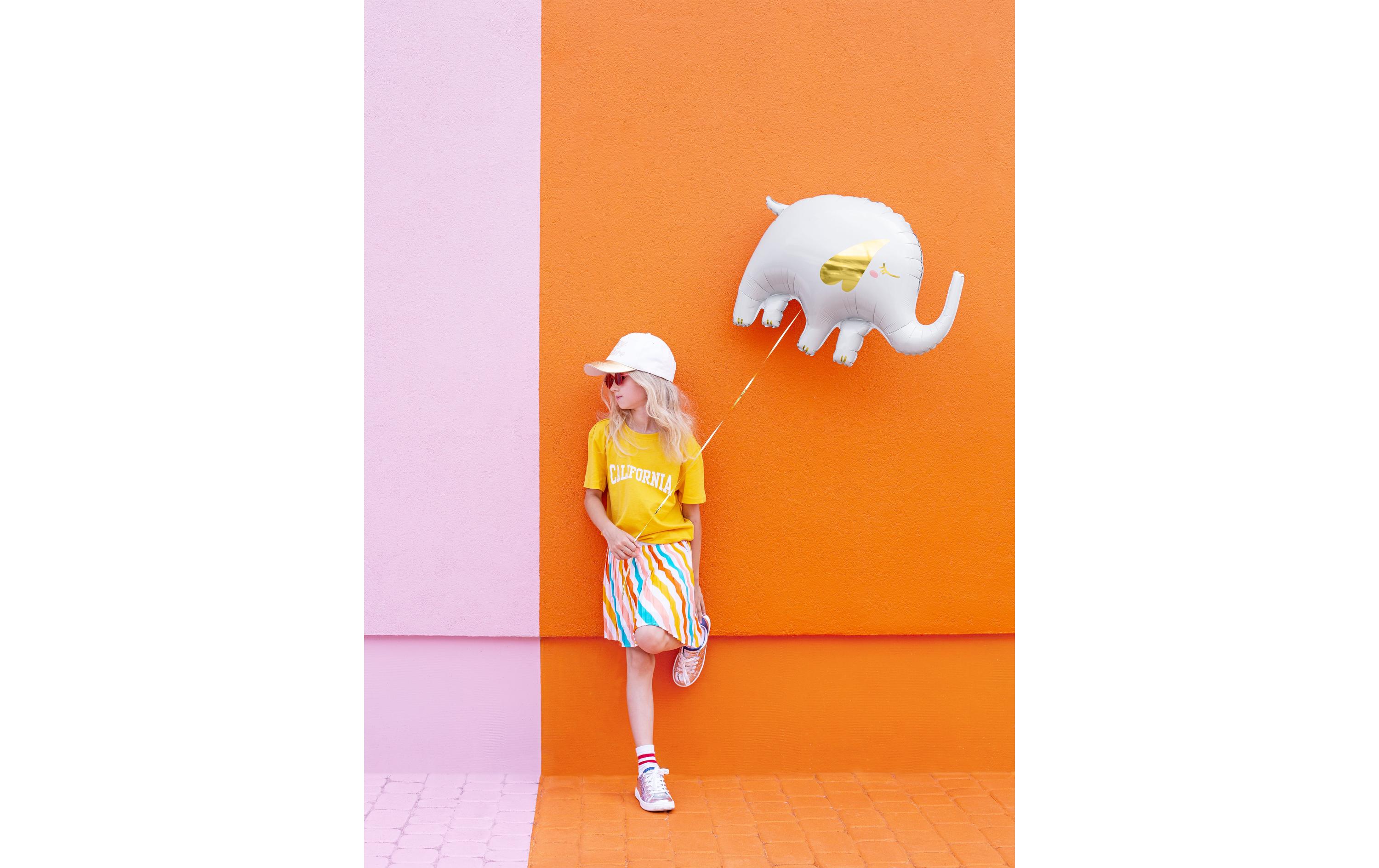 Partydeco Folienballon Elephant Gold/Weiss