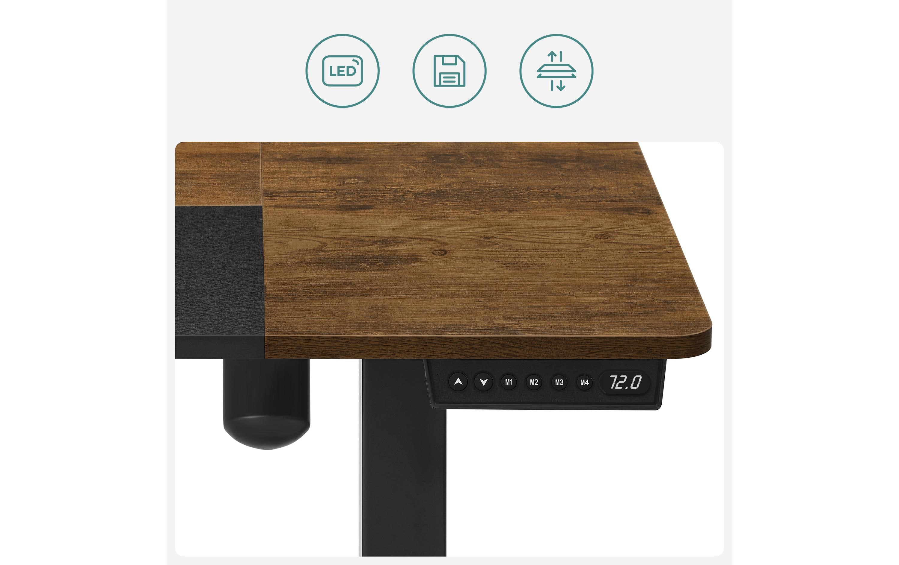 Songmics Stehtisch 120 x 60 cm, Vintagebraun-Schwarz