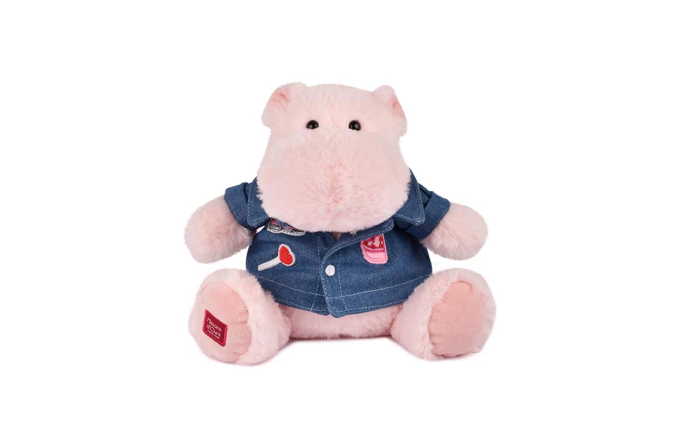 DouDou et compagnie Hippo mit Jeansjacke 20 cm, Rosa