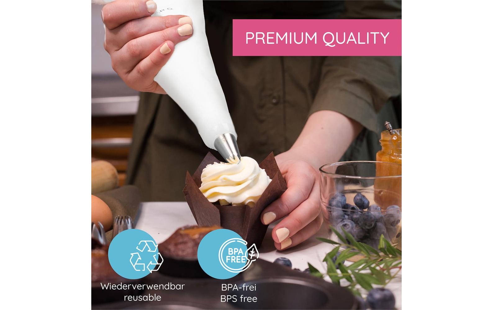 Wenburg Spritzbeutel Set - 10-tlg. - Edelstahl-Tüllen