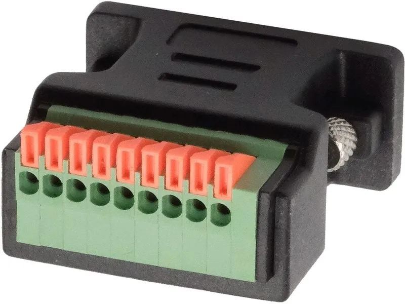 Exsys Adapter 9-pin Stecker zu 9-pin TerminalBlock mit Drucktaster Exsys Adapter 9-pin Stecker zu 9-pin TerminalBlock mit Drucktaster