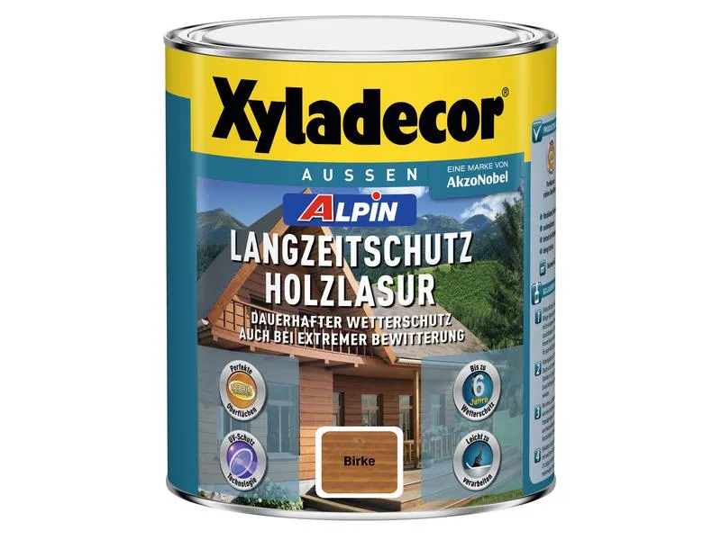 Xyladecor Holzlasur Alpin Langzeitschutz, Birke, 1 L Xyladecor Holzlasur Alpin Langzeitschutz, Birke, 1 L