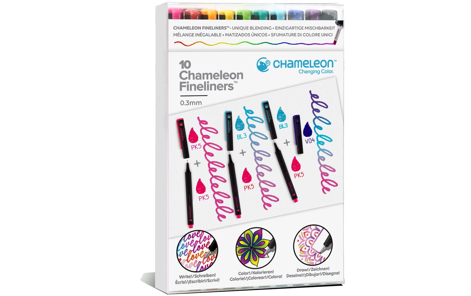 Chameleon Fineliner Farbwechsel 0.3 mm, 10 Stück, Mehrfarbig