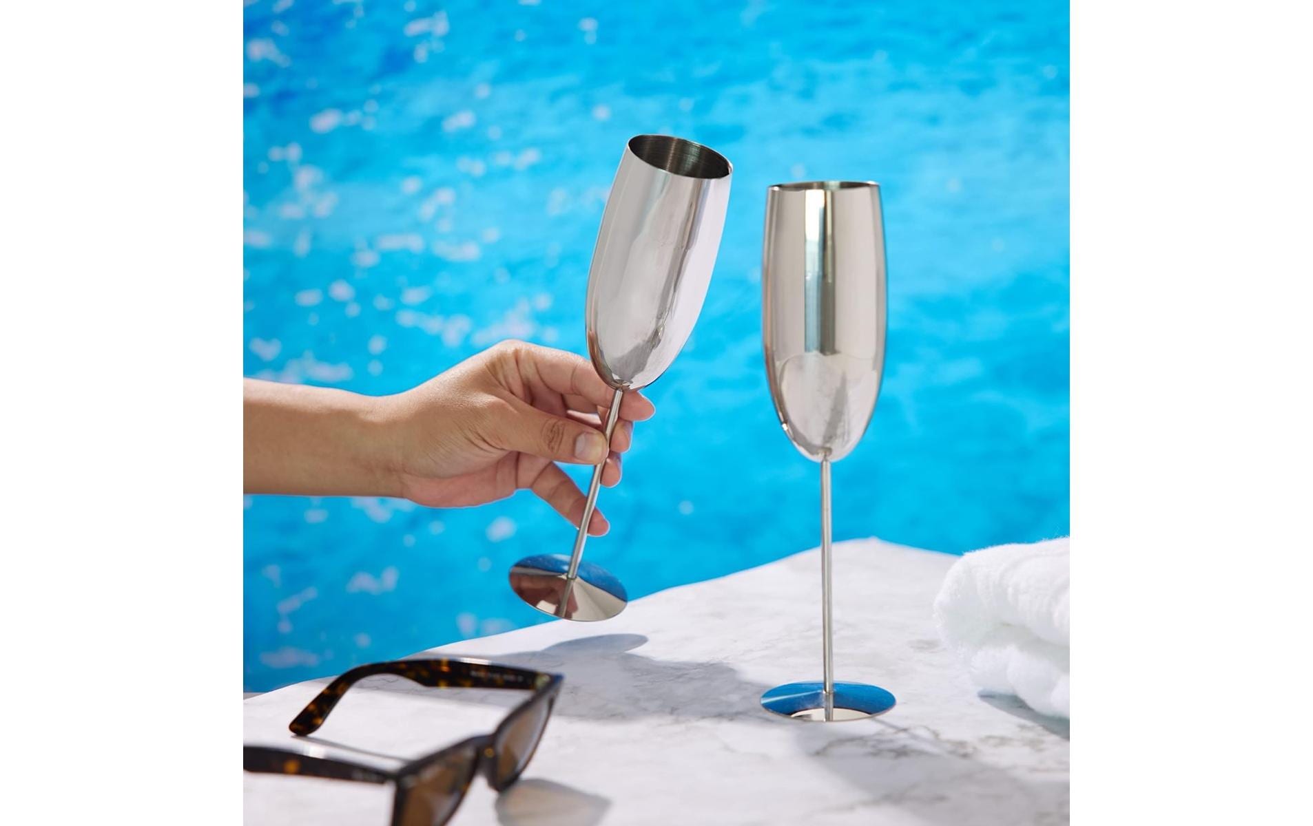 Oak & Steel Sektglas 285 ml, 2 Stück, Silber