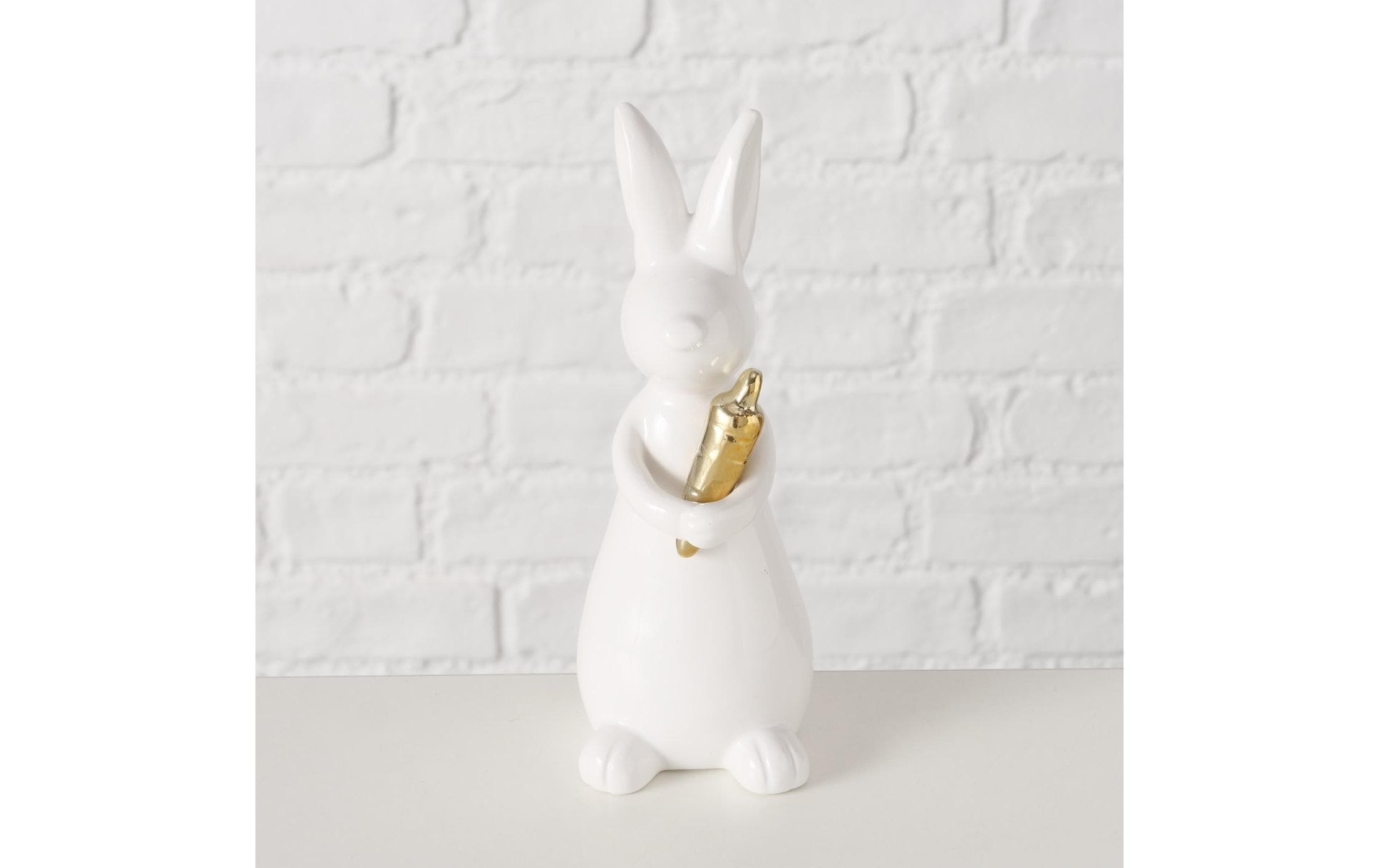 Boltze Aufsteller Hase Hopsi 17 cm, Keramik, Weiss