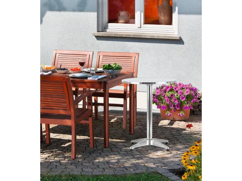 EASYmaxx Bartisch klappbar, 115 x 60 cm, Silber