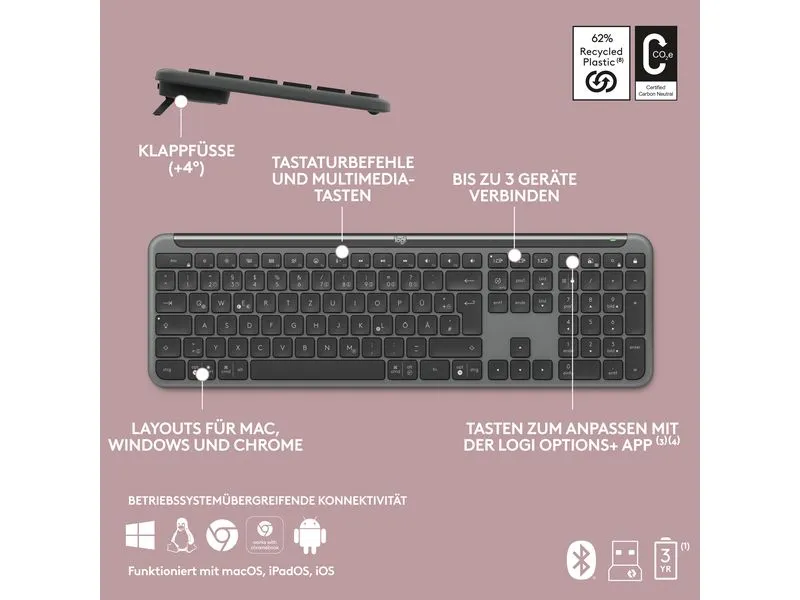 Logitech Tastatur-Maus-Set MK950 Signature Slim Combo Logitech Tastatur-Maus-Set MK950 Signature Slim Combo