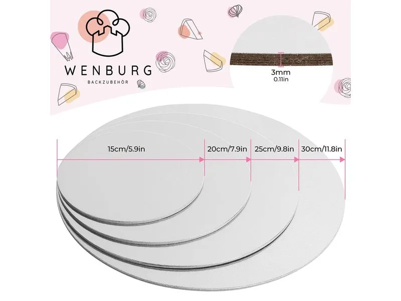 Wenburg Premium Tortenunterlagen 4er-Set – Gold & Siber Wenburg Premium Tortenunterlagen 4er-Set – Gold & Siber