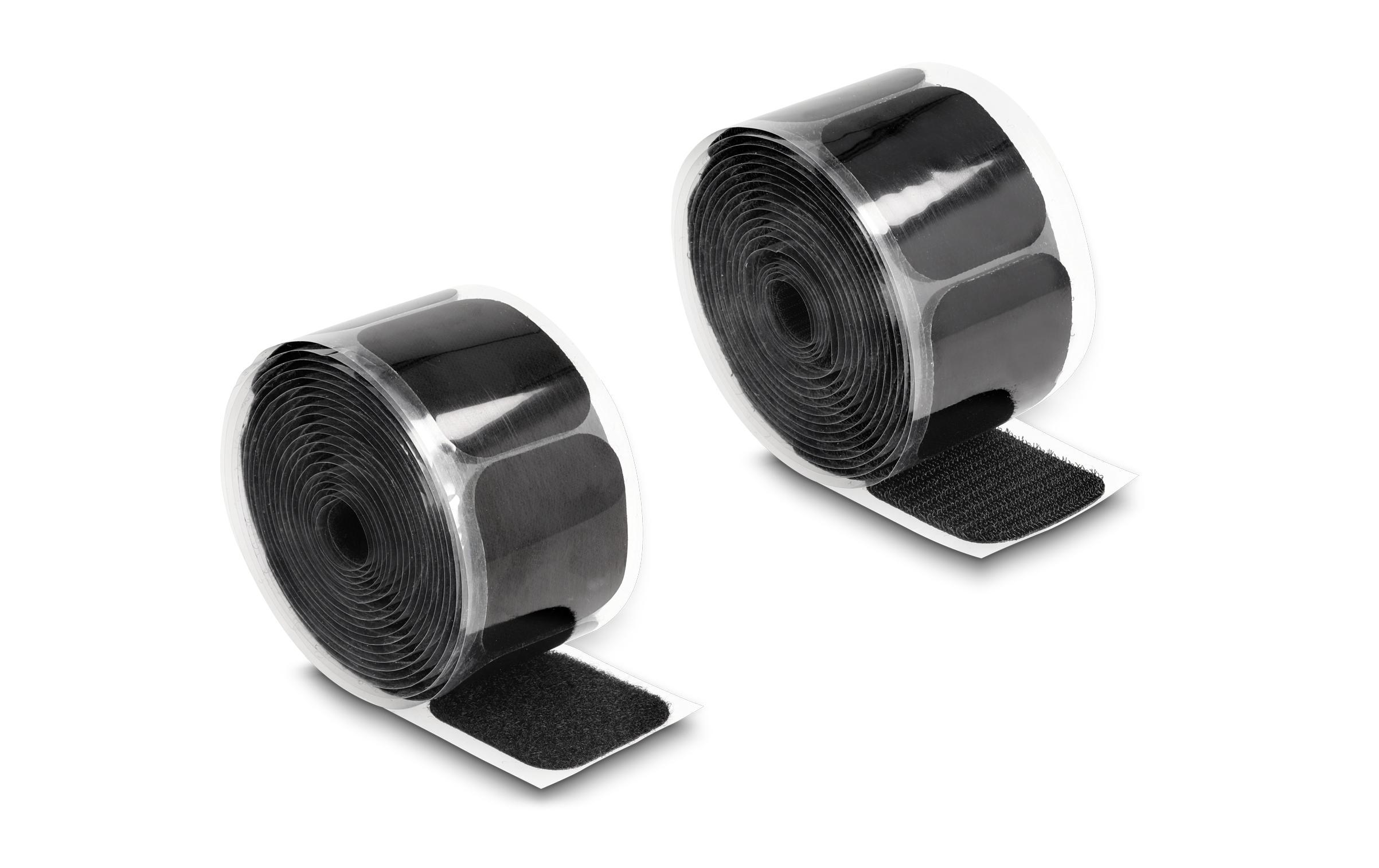 Delock Klettpad auf Rolle selbstklebend Schwarz, 5 m Delock Klettpad auf Rolle selbstklebend Schwarz, 5 m