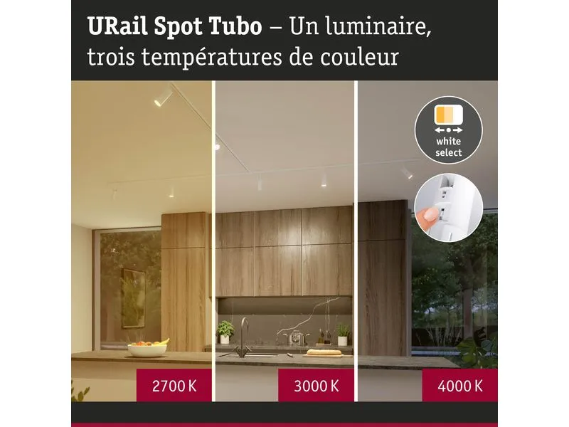 Paulmann URail Schienenspot Tubo Einzelspot Weiss