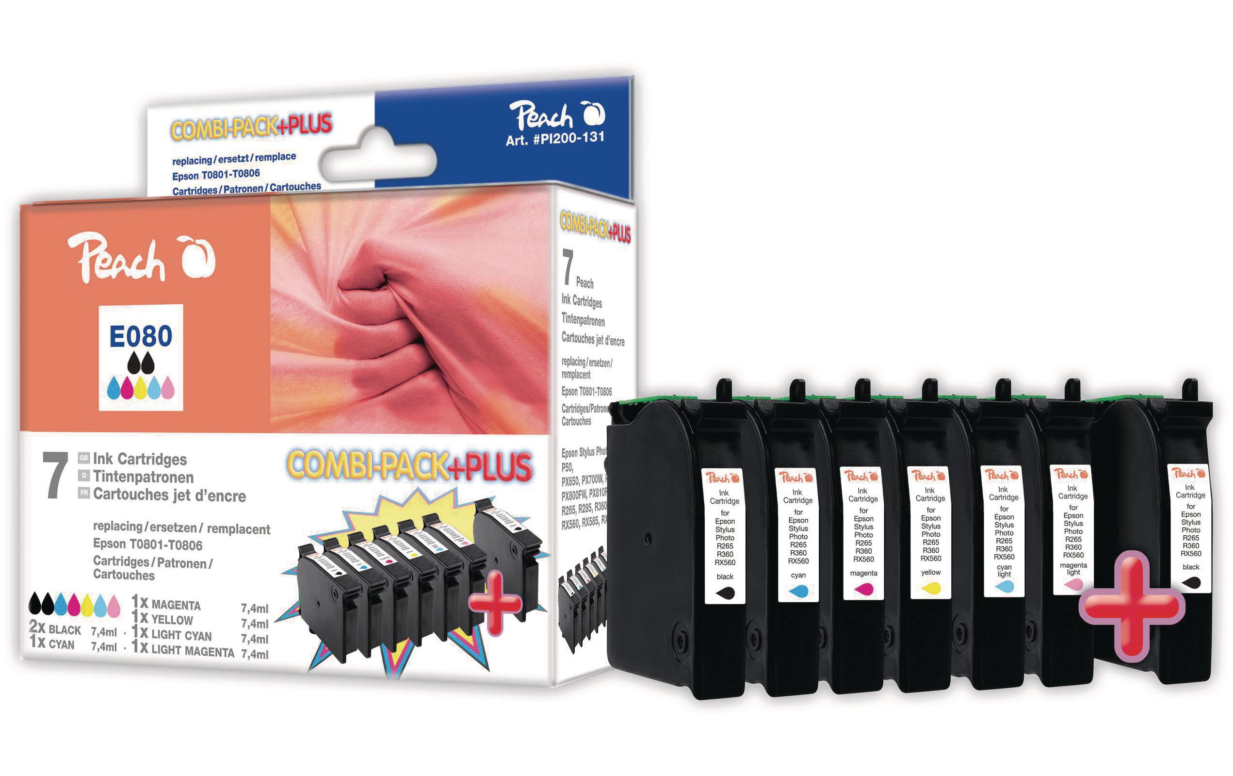 Peach Tintenset Epson T0807 C/M/Y/BK