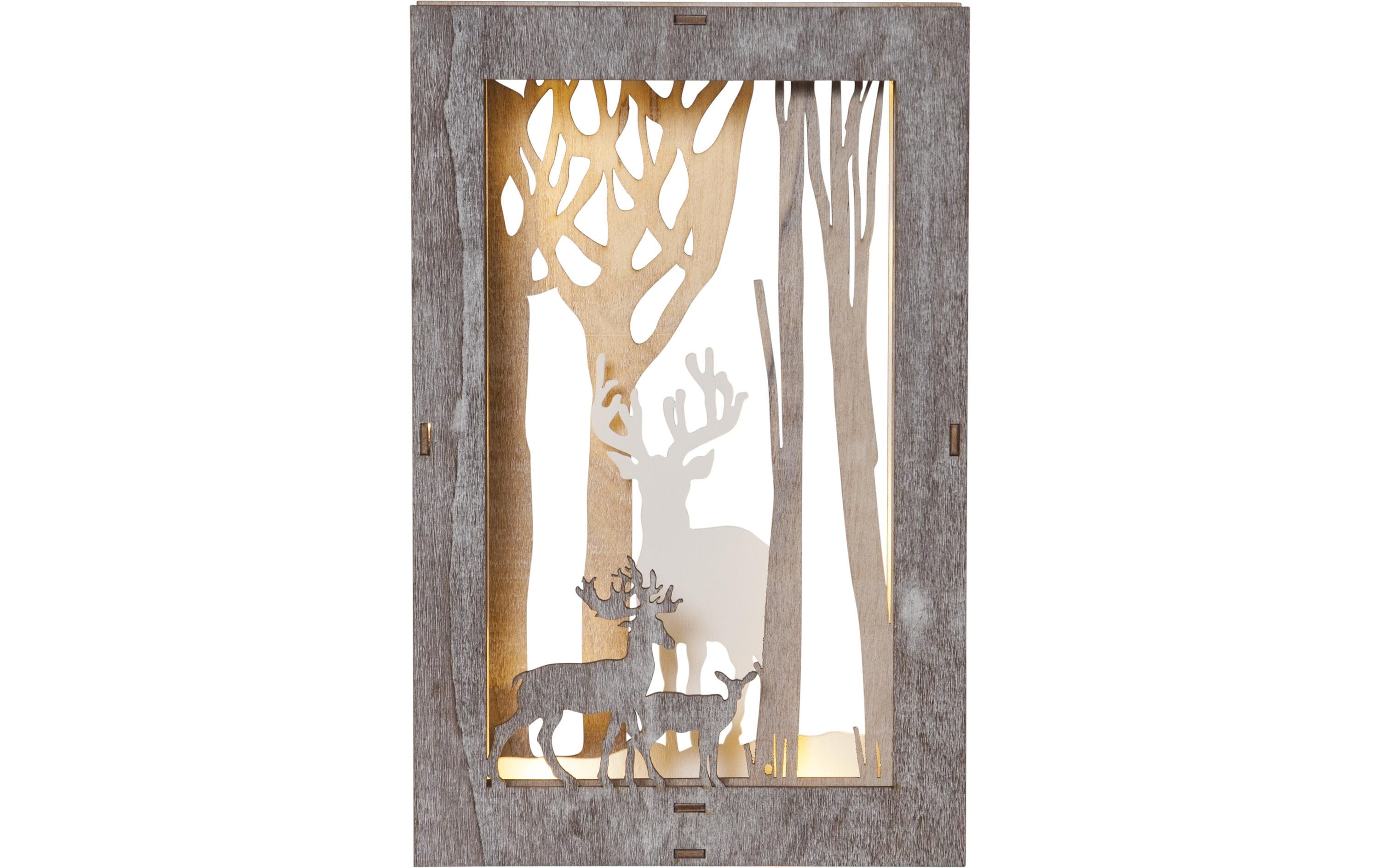 Star Trading Fauna Wald mit Hirschen 28 cm, Holz