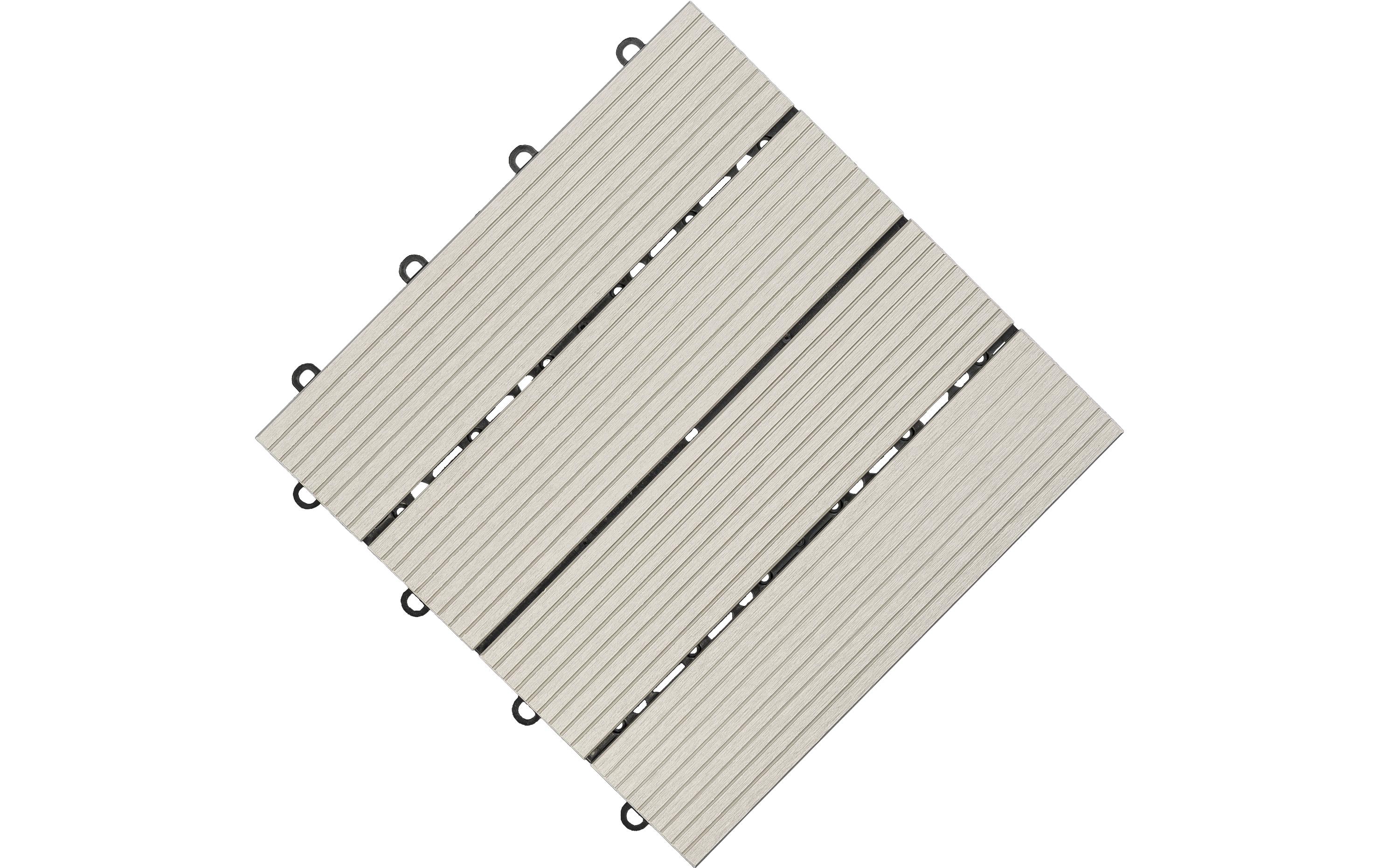 Florco Balkon-& Terrassenplatten WPC hellgrau 30 x 30, 6 Stk.