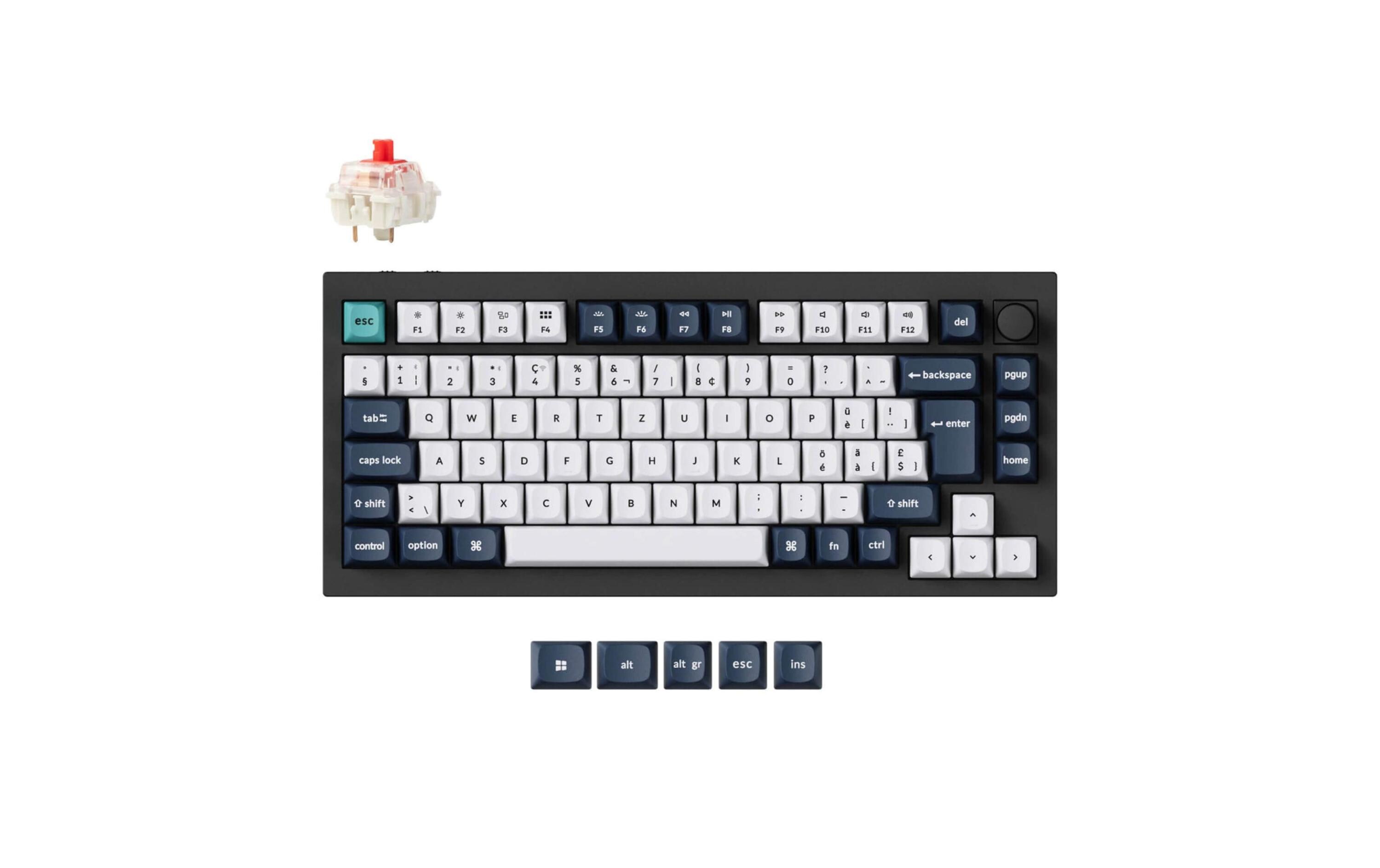 Keychron Gaming-Tastatur Q1 Max Black QMK Red Switch