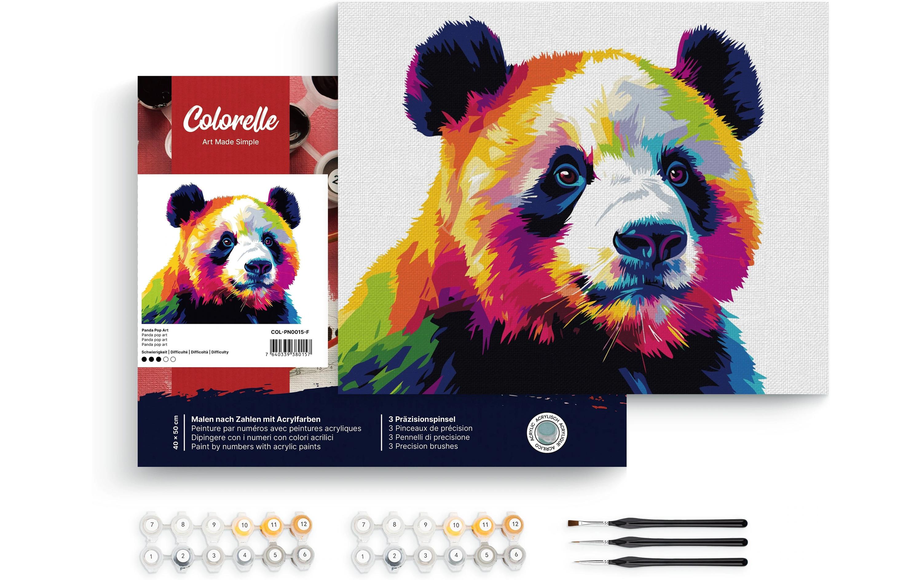 Colorelle Malen nach Zahlen Panda Pop Art