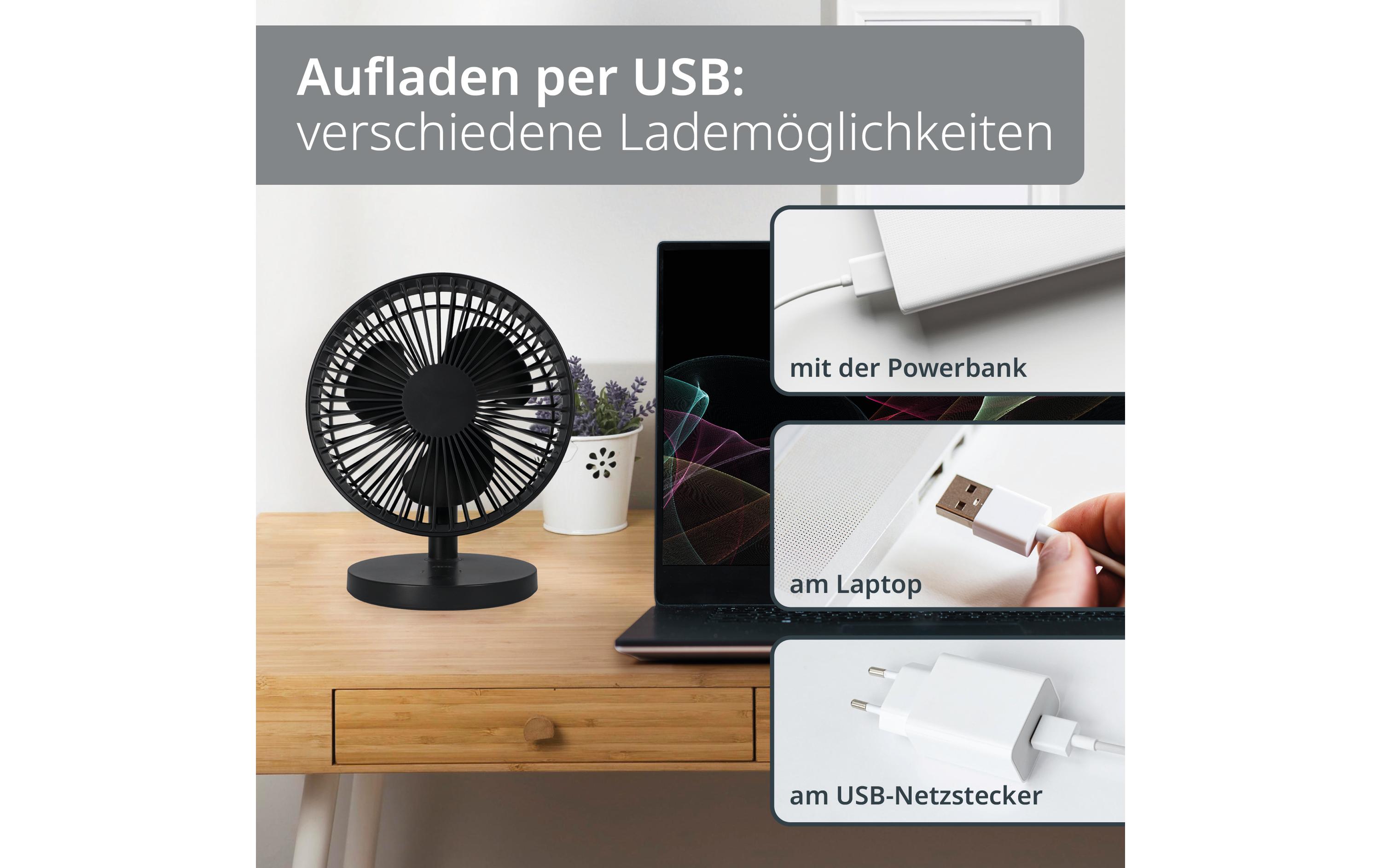 ADE Tischventilator kabellos Anthrazit