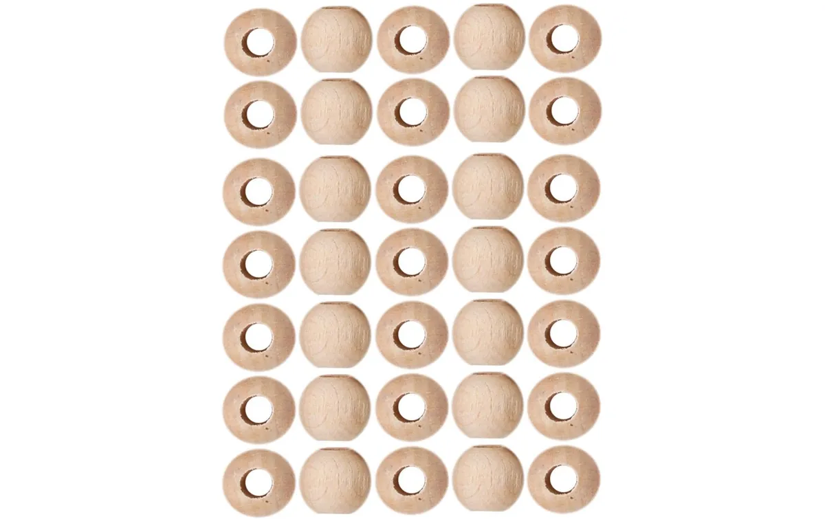 lalana Holzperlen mit Grossloch 10 mm, 35 Stück lalana Holzperlen mit Grossloch 10 mm, 35 Stück