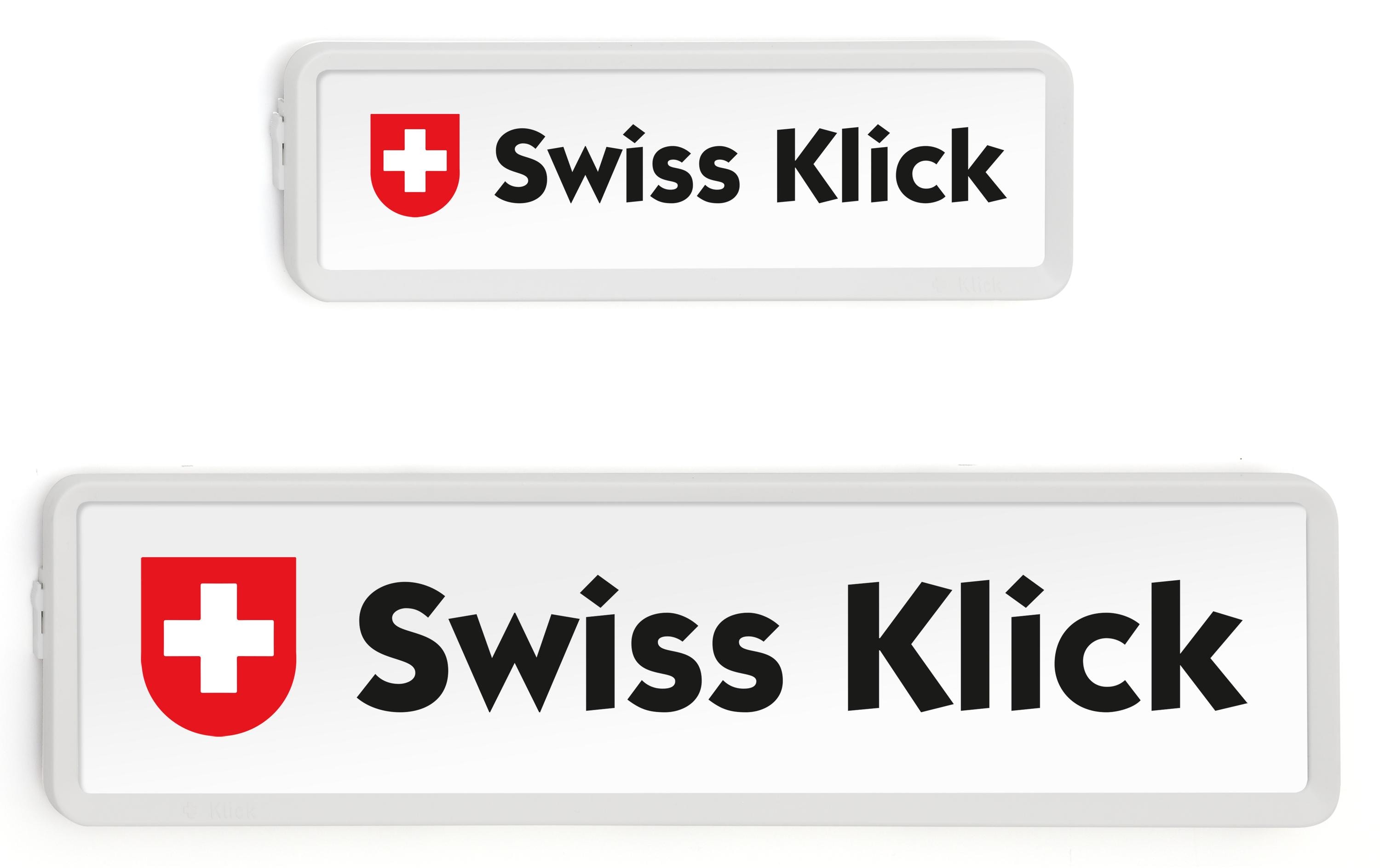 Swiss Klick Kennzeichenhalterset Langformat Weiss Swiss Klick Kennzeichenhalterset Langformat Weiss