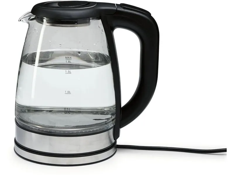 GOURMETmaxx Wasserkocher 1.8 l, Transparent/Schwarz