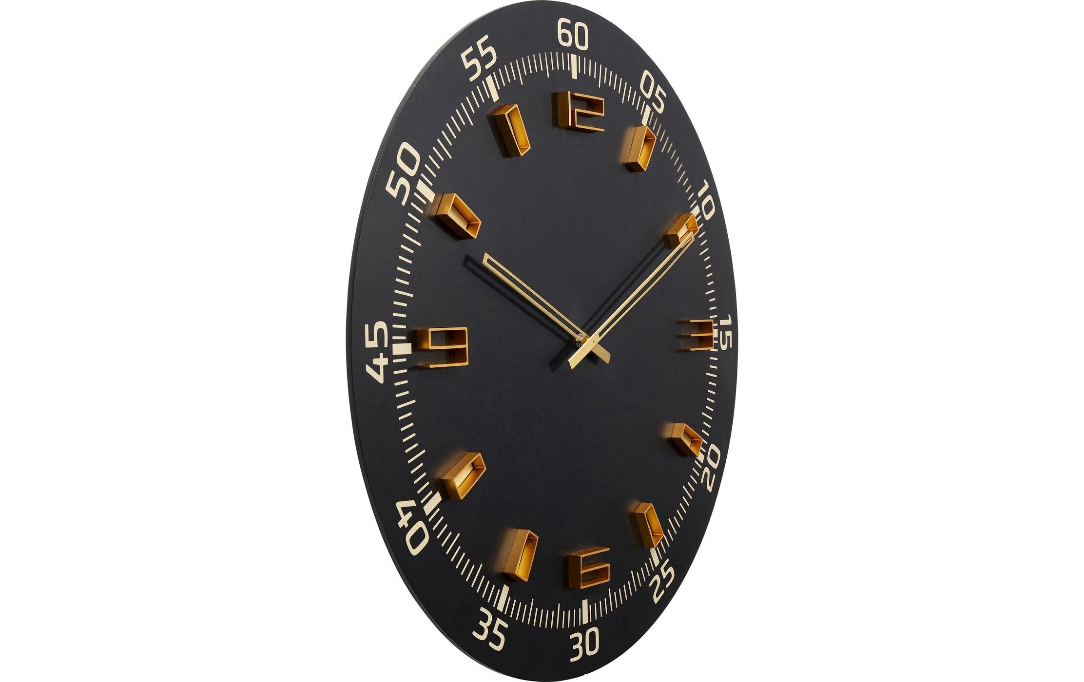 Kare Wanduhr Milk Bar 60 cm, Gold/Schwarz