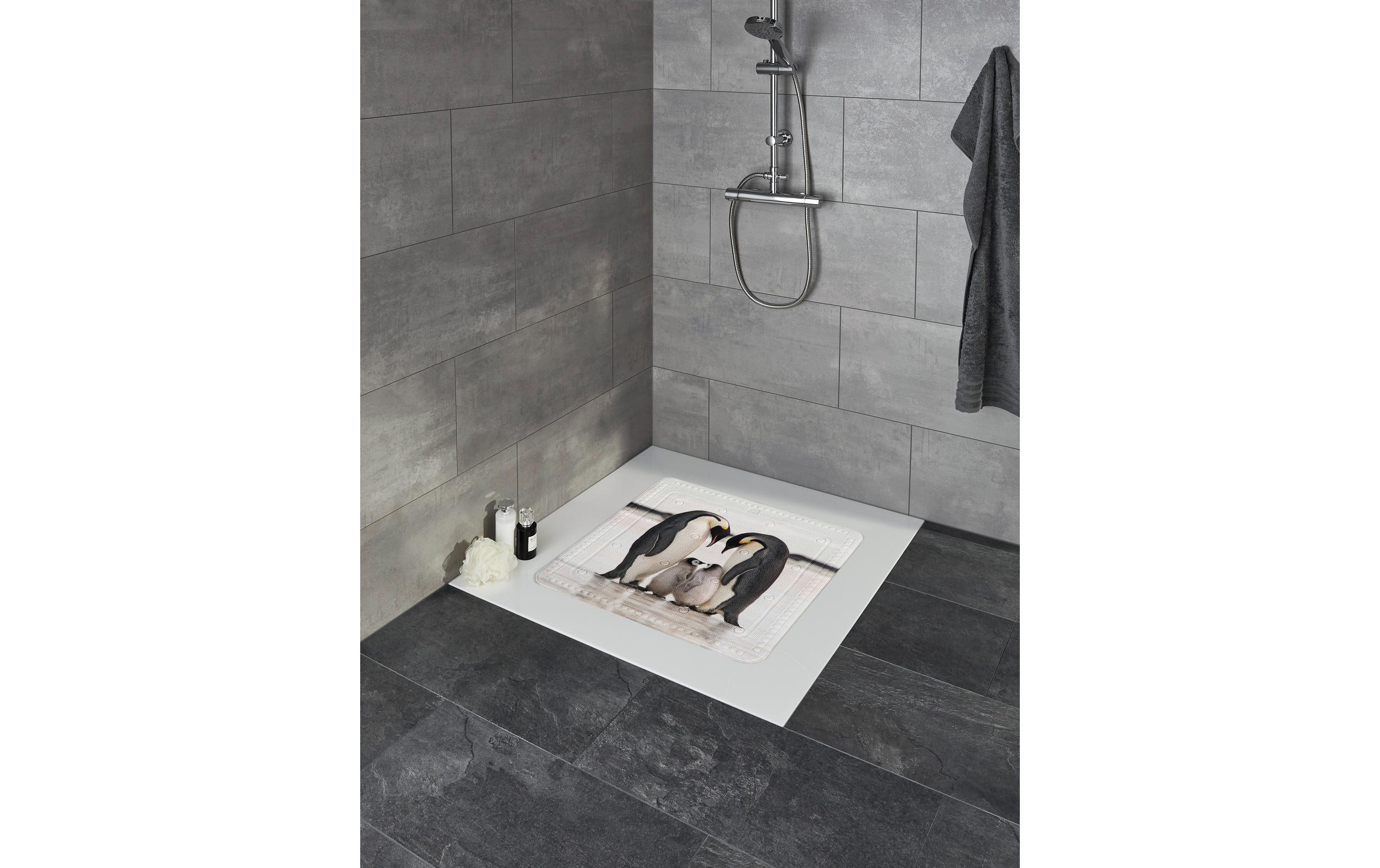 Kleine Wolke Duschwanneneinlage Jackson Pinguin Schwarz/Weiss