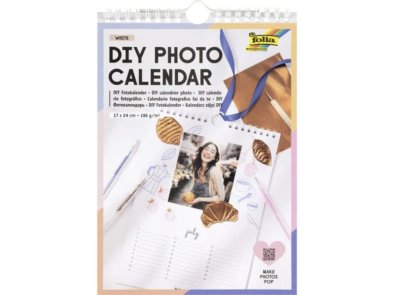 Folia DIY Fotokalender white, 17 x 24 cm, 13 Seiten Folia DIY Fotokalender white, 17 x 24 cm, 13 Seiten