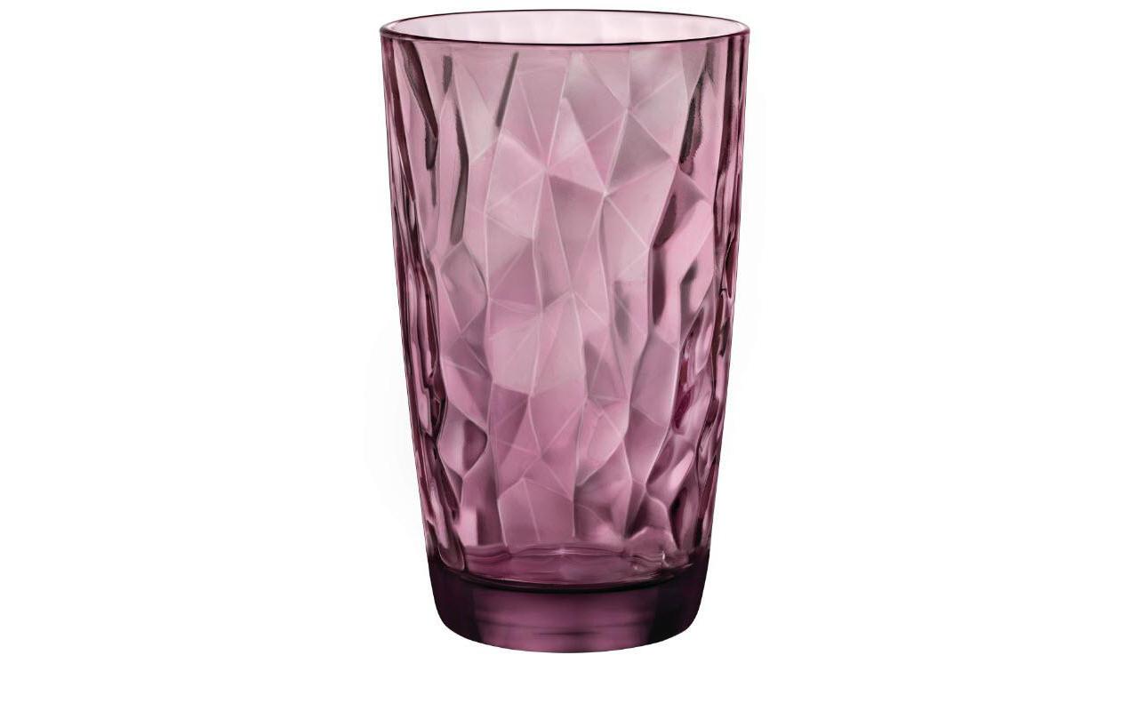 Bormioli Rocco Longdrinkglas Diamond 470 ml, 6 Stück, Violett