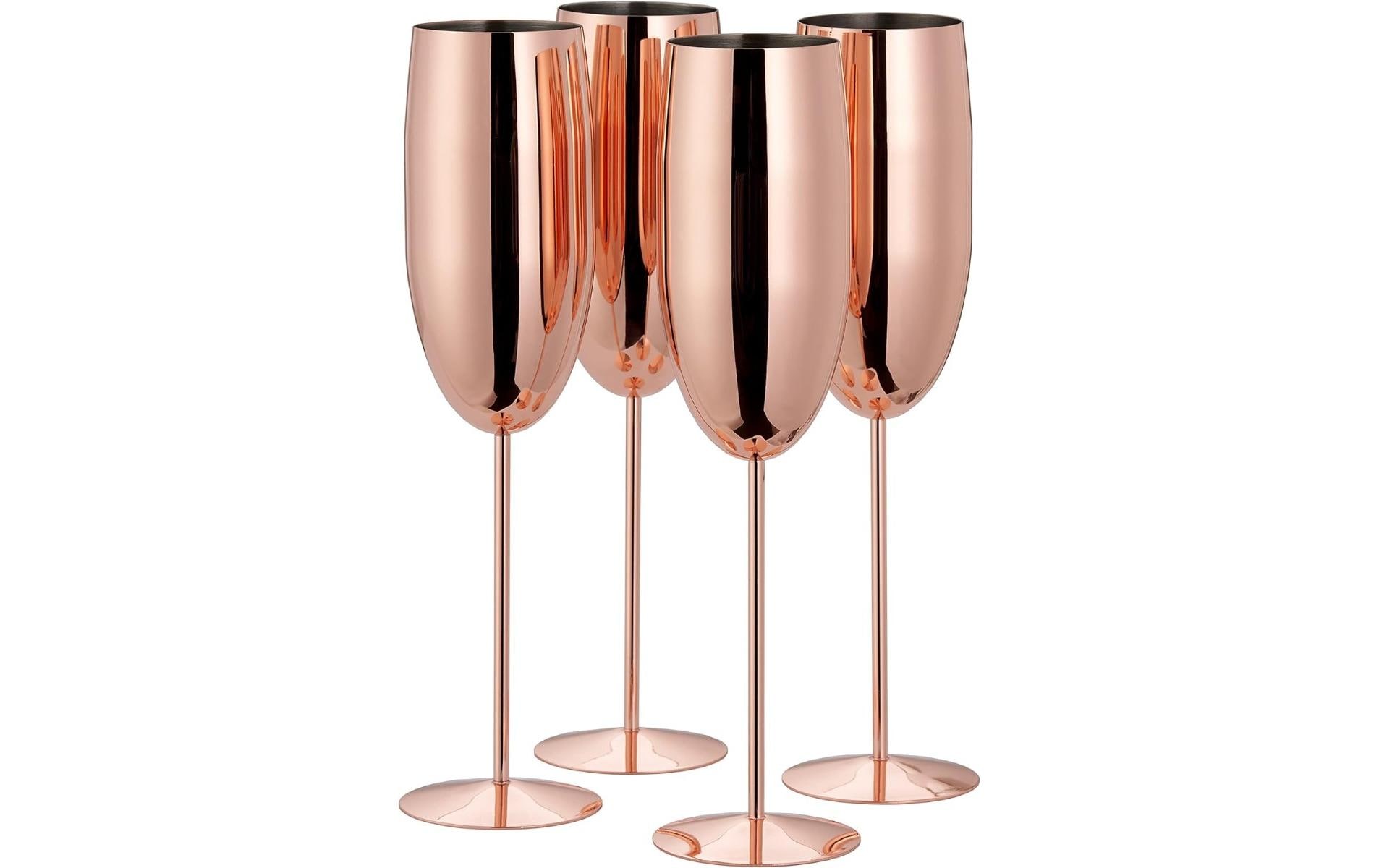 Oak & Steel Sektglas 285 ml, 4 Stück, Rosegold