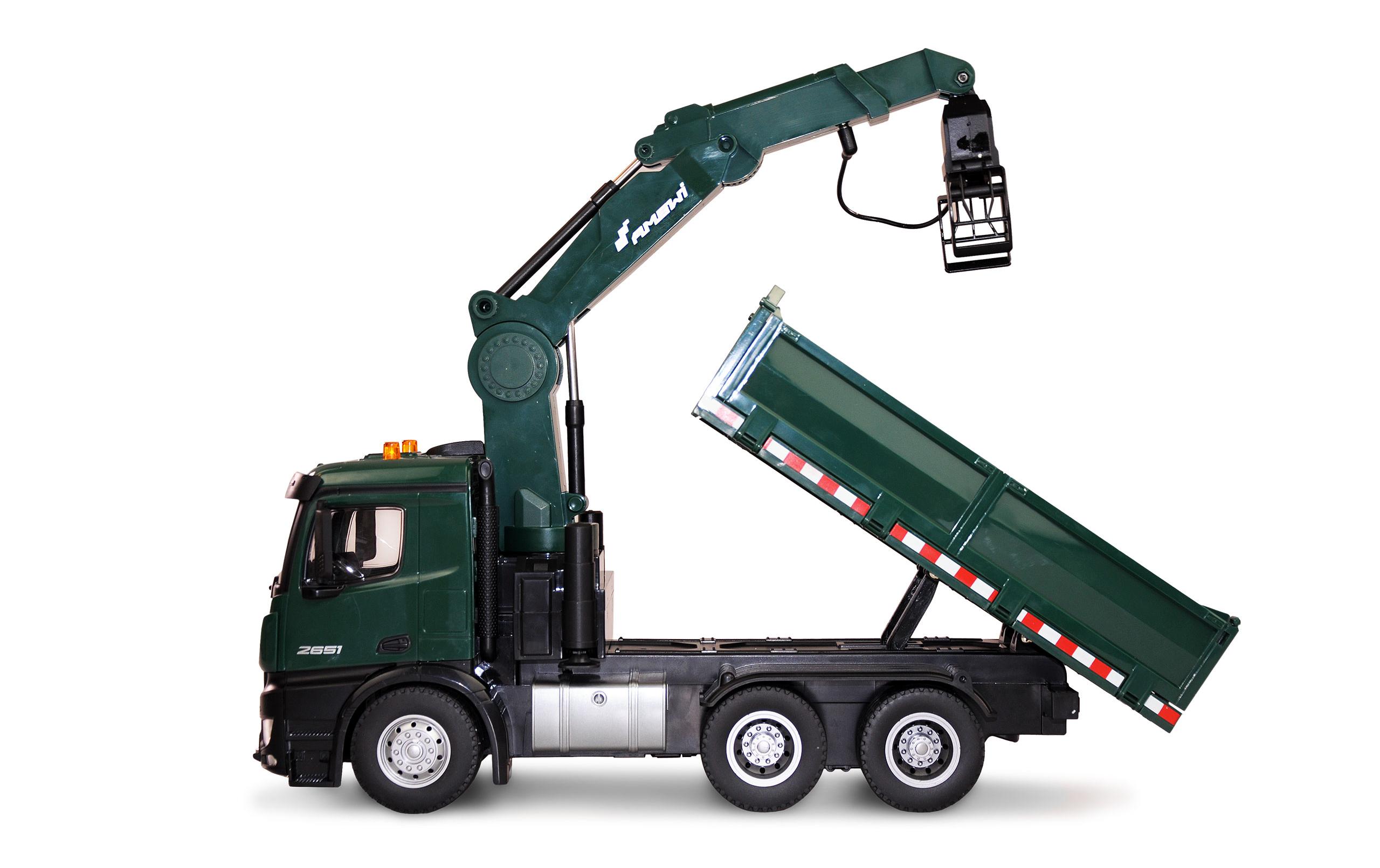 Amewi Lastwagen Mercedes Benz Arocs Kipper mit Kran 1:18, RTR