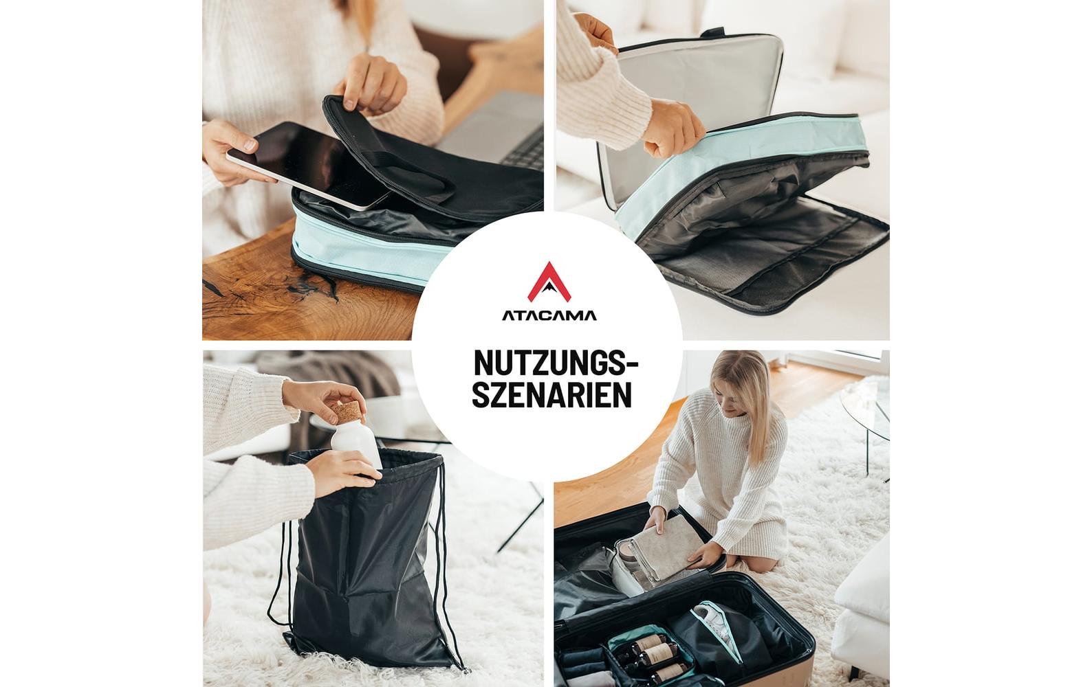 Atacama Premium Kompressions Packwürfel - 6er-Set Schwarz