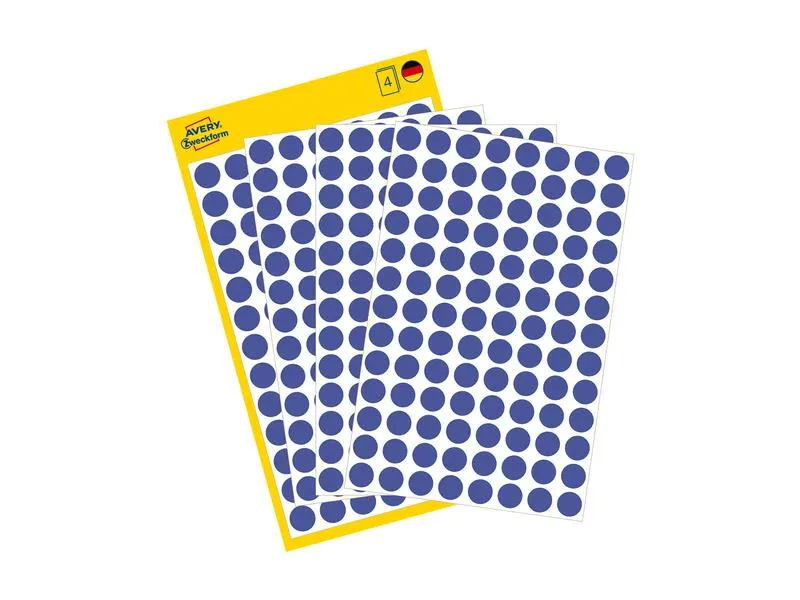 Avery Zweckform Klebepunkte Ø 8 mm, 4 Blatt, Blau