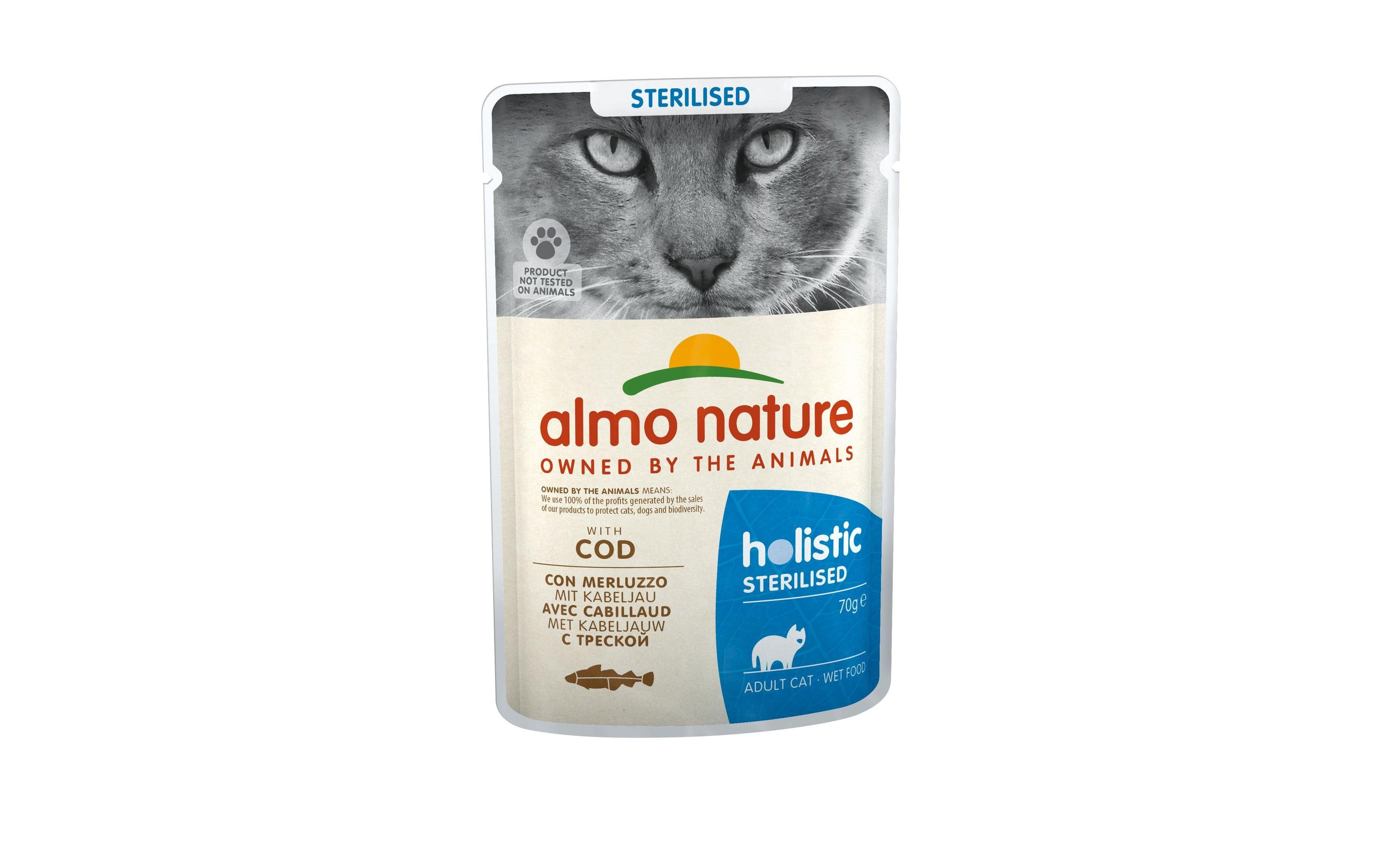 Almo Nature Nassfutter Holistic Sterilised mit Kabeljau, 70 g