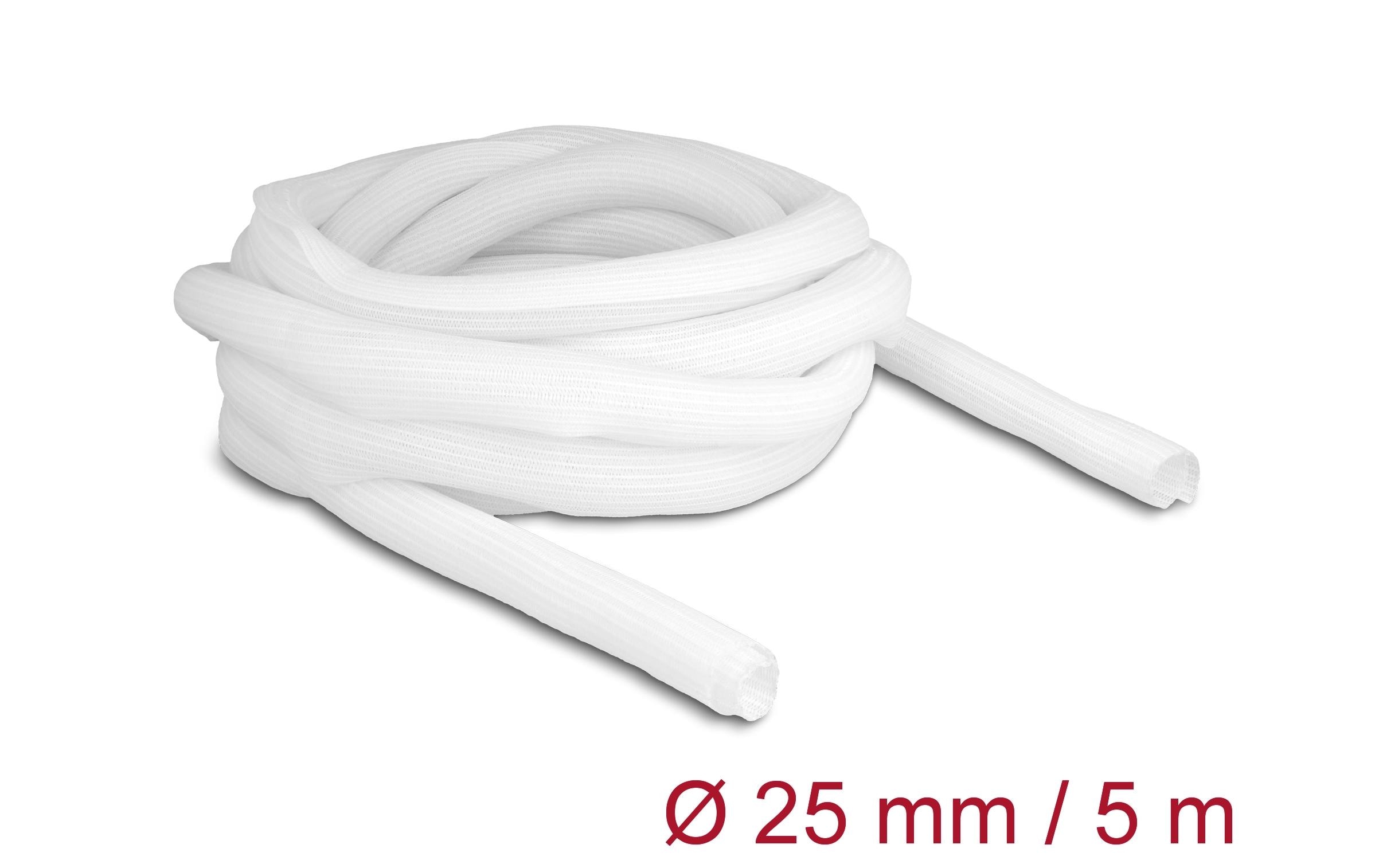 Delock Geflechtschlauch Selbstschliessend 5 m x 25 mm Weiss Delock Geflechtschlauch Selbstschliessend 5 m x 25 mm Weiss
