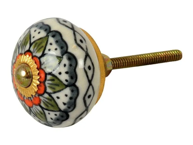 Tranquillo Möbelgriff handgemacht, Ø 4 cm, Mehrfarbig/Gold Tranquillo Möbelgriff handgemacht, Ø 4 cm, Mehrfarbig/Gold