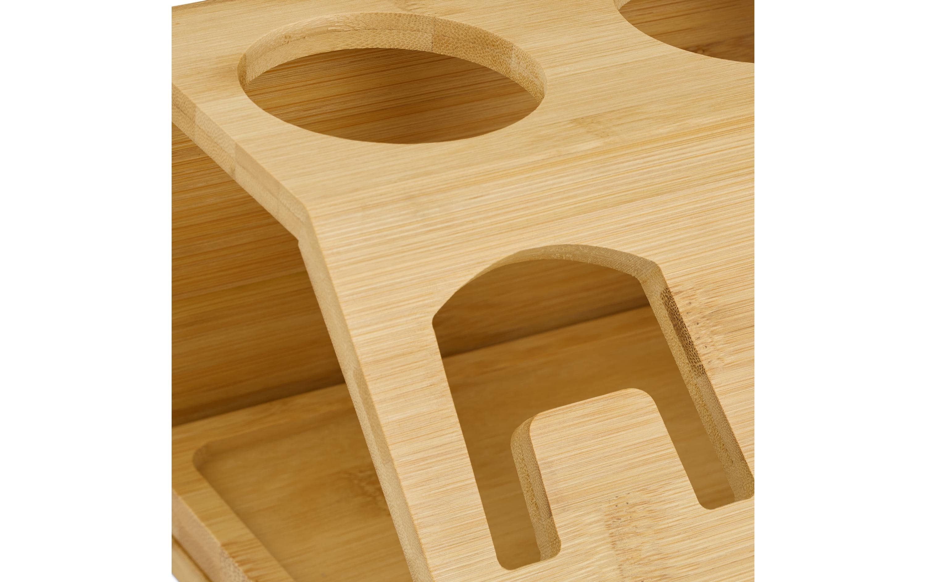 relaxdays Abtropfgestellt für 3 Flaschen, Hellbraun