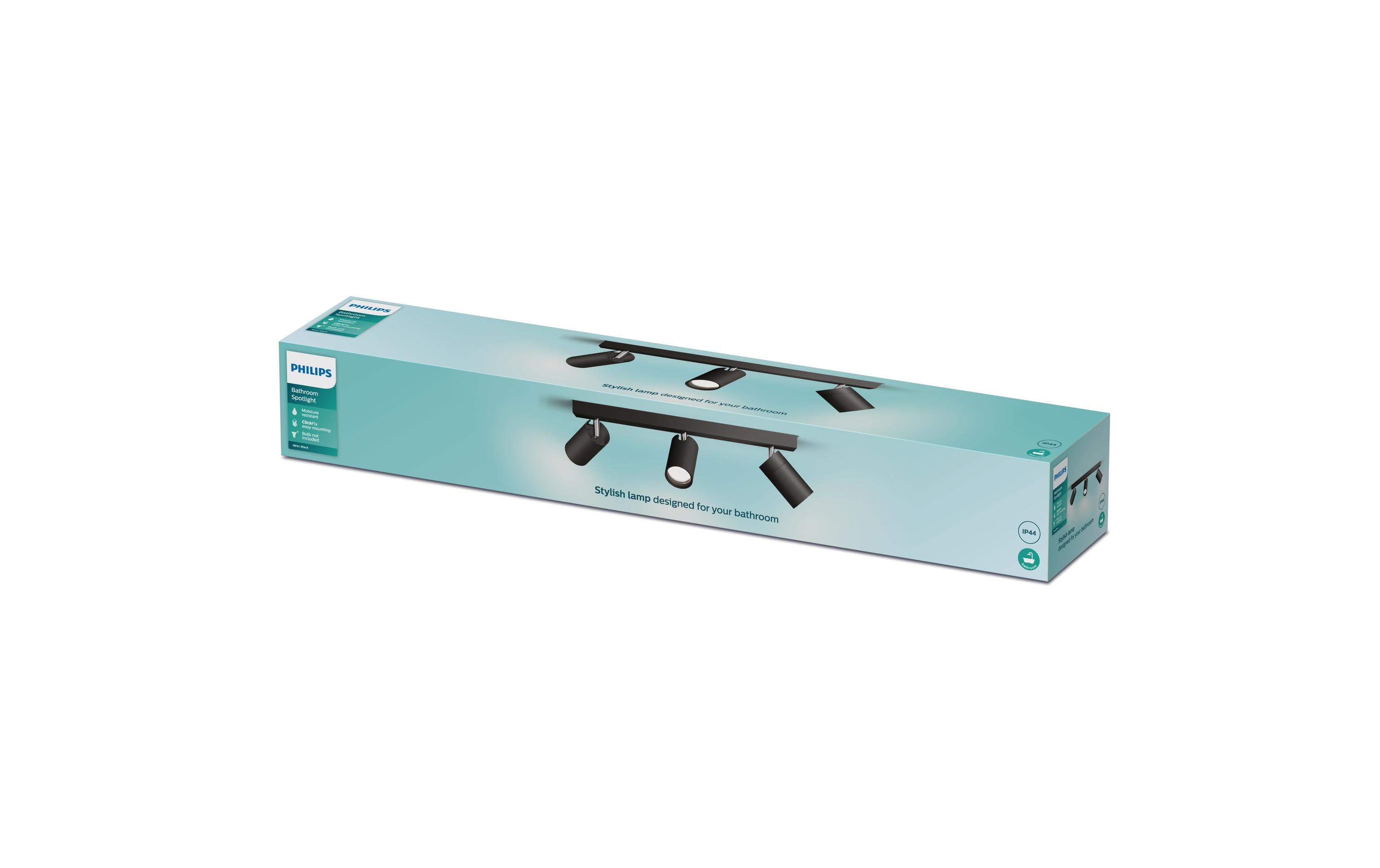 Philips Aufbauspot Idris GU10, IP44 Schwarz, ohne Leuchtmittel