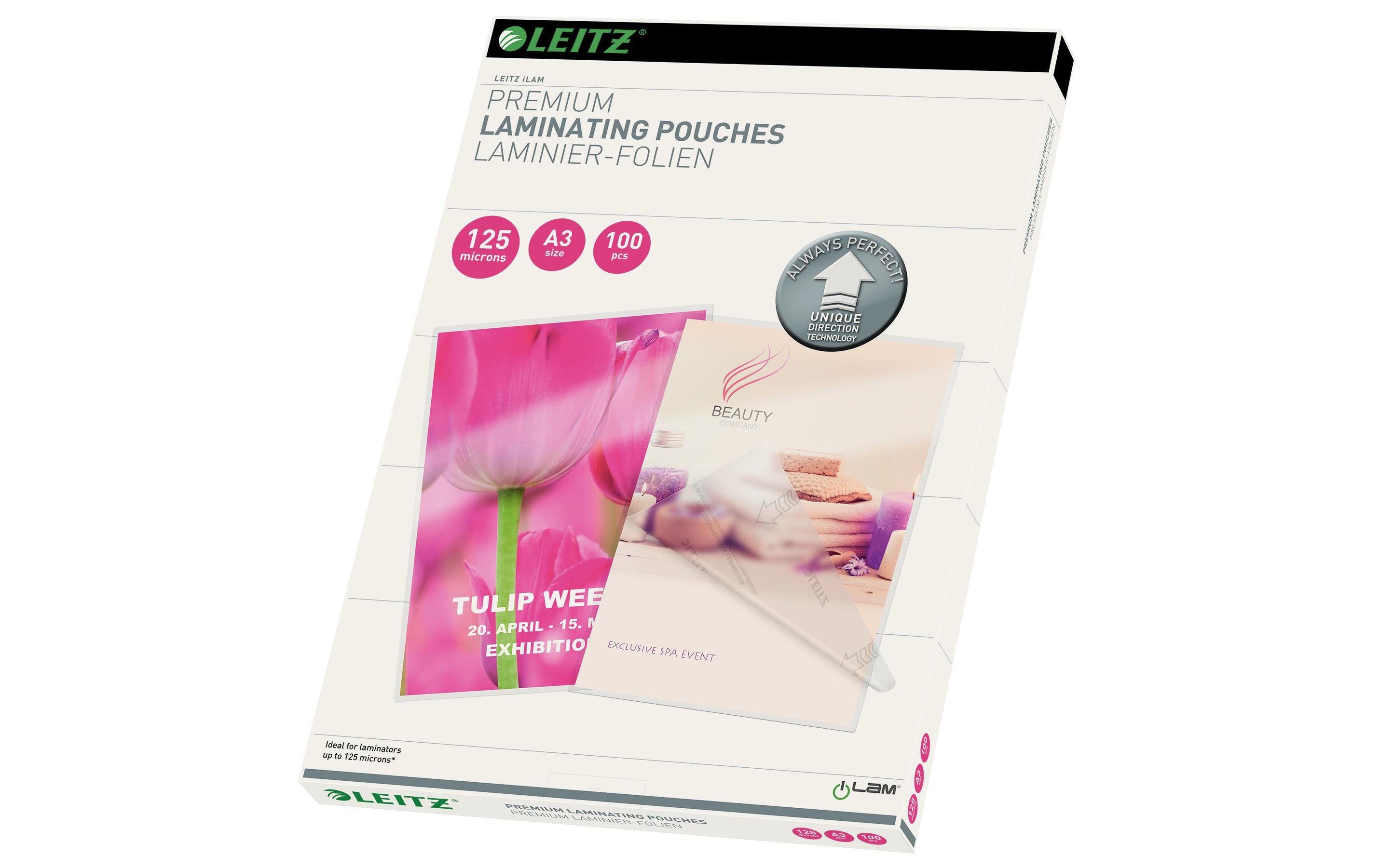 Leitz Laminierfolie A3, 125 µm, 100 Stück, Glänzend