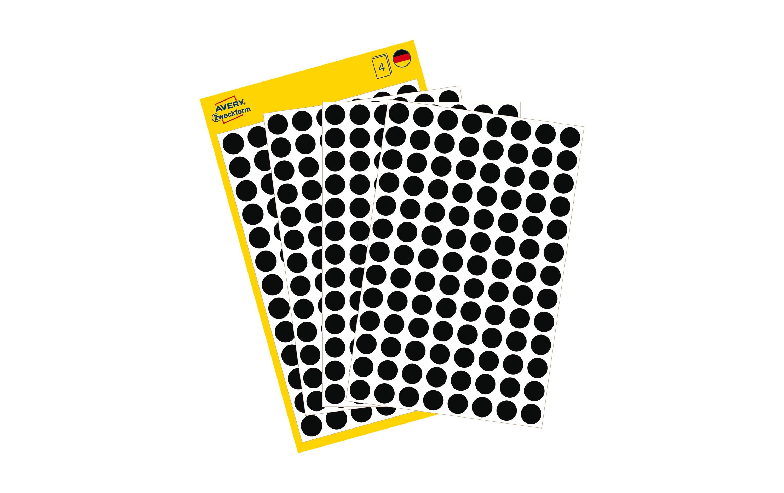 Avery Zweckform Klebepunkte Ø 8 mm, 4 Blatt, Schwarz Avery Zweckform Klebepunkte Ø 8 mm, 4 Blatt, Schwarz