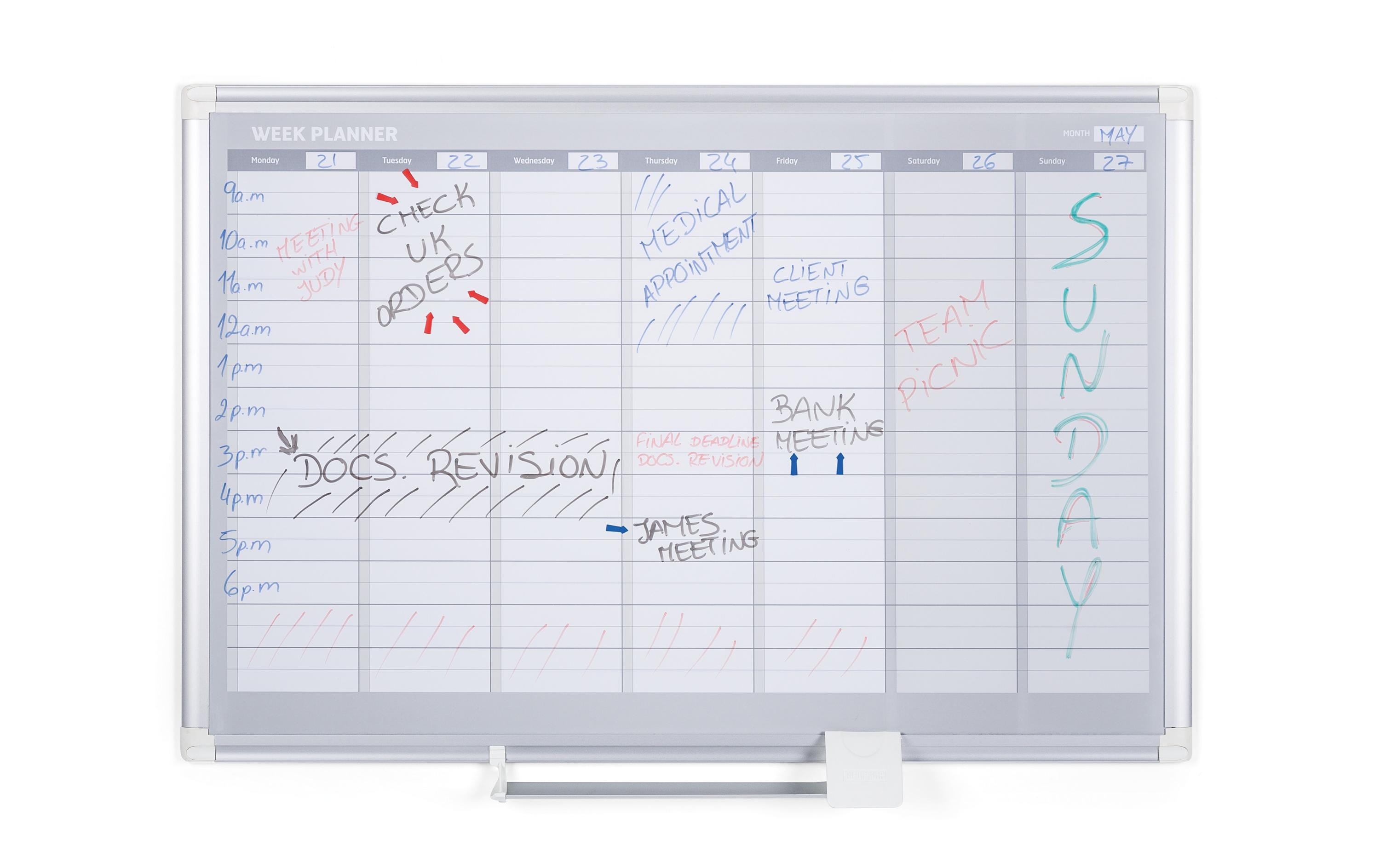 Bi-Office Magnethaftendes Whiteboard 60 cm x 90 cm, Weiss