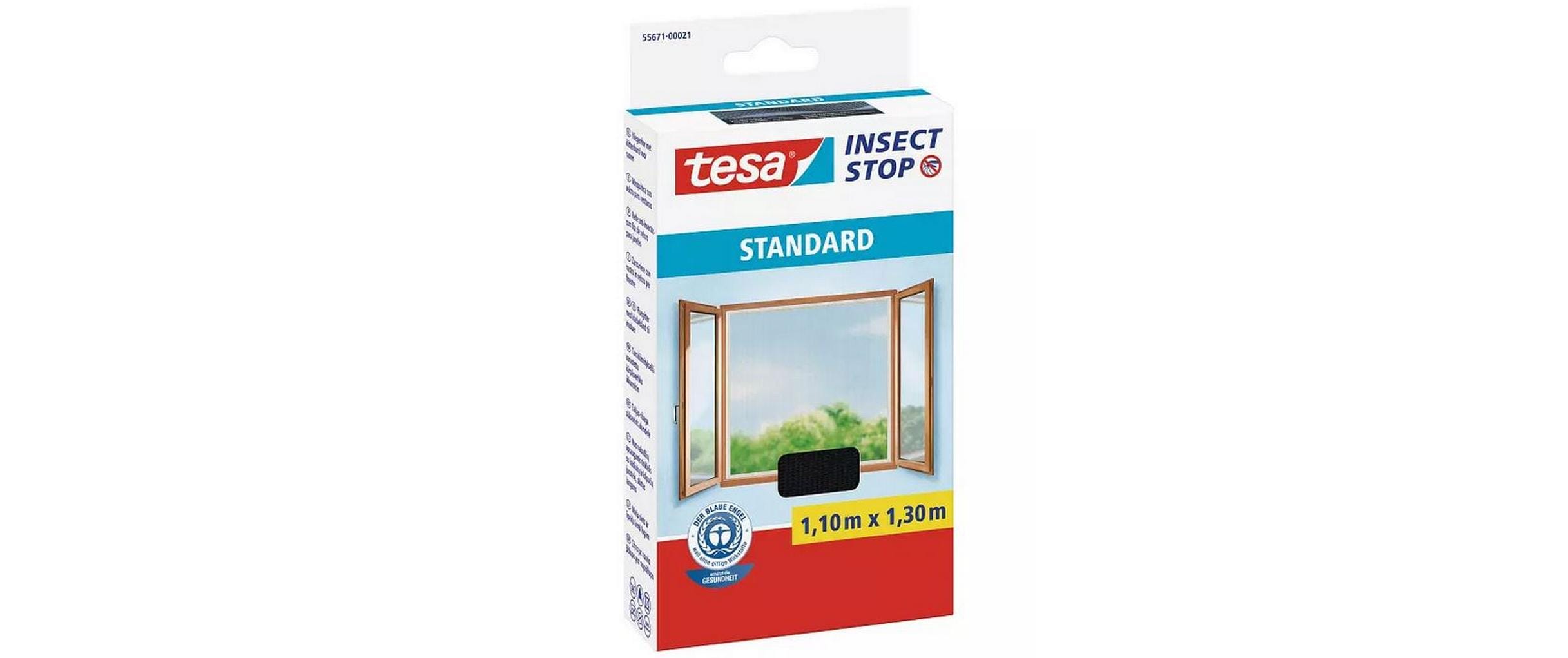 tesa Fliegengitter -Set Standard, 3x 1.1 m x 1.3 m, Anthrazit tesa Fliegengitter -Set Standard, 3x 1.1 m x 1.3 m, Anthrazit