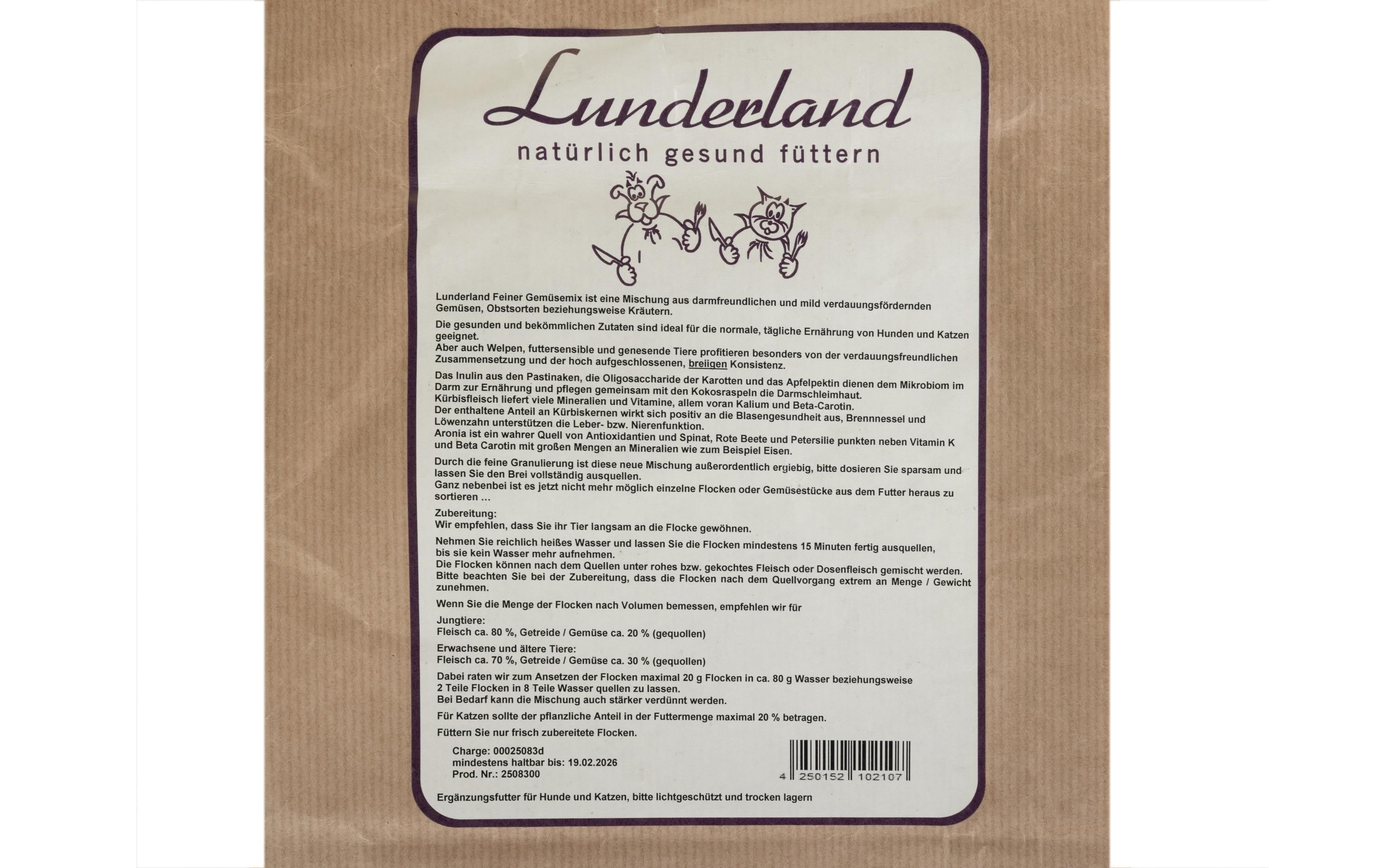 Lunderland Gemüsemix fein 5 kg