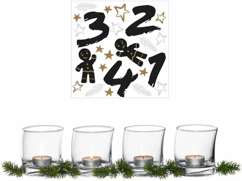 Leonardo Tischlichter Advent 4 Stück, Transparent Leonardo Tischlichter Advent 4 Stück, Transparent