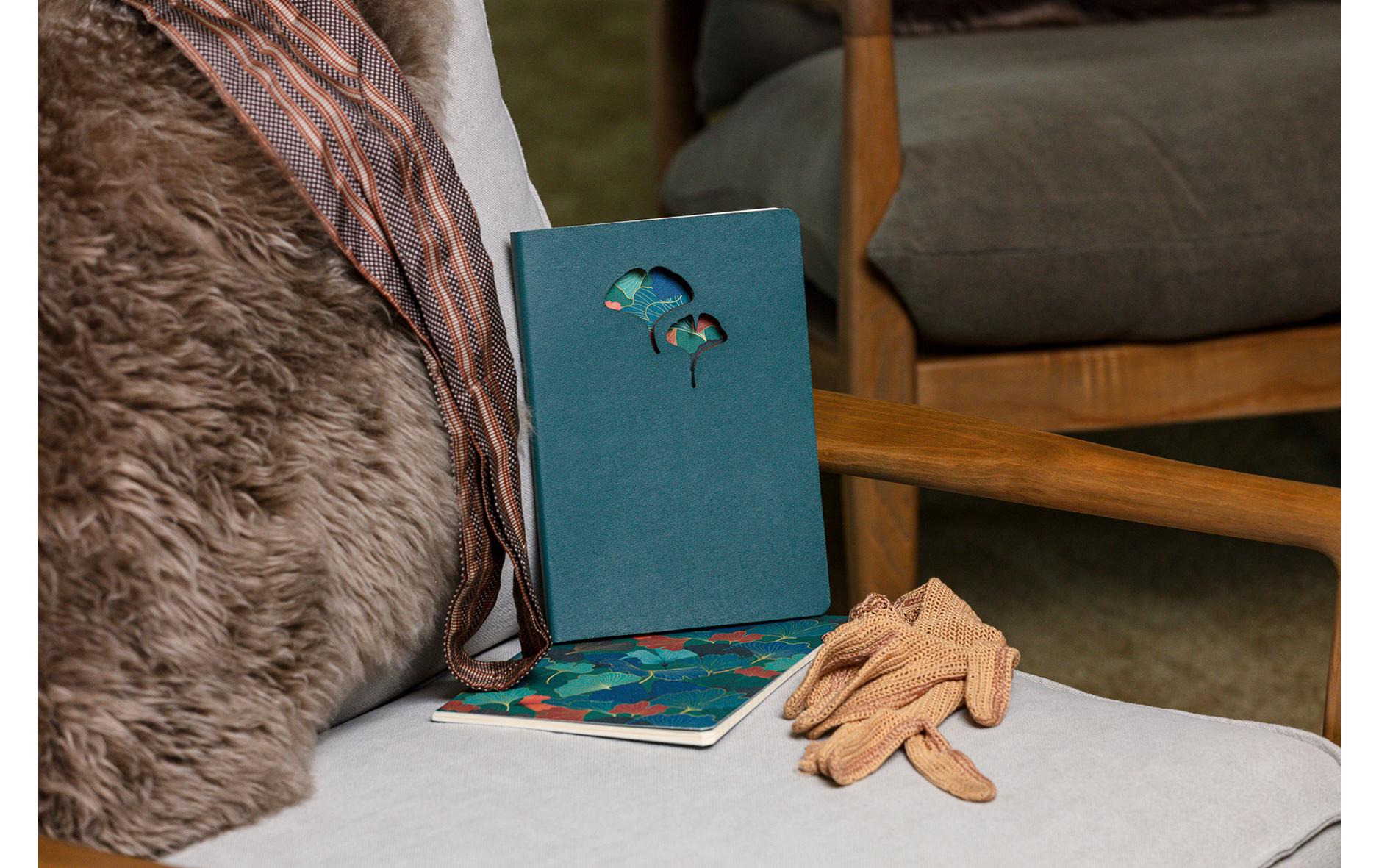 Clairefontaine Notizbuch Ginkgo assortiert, A5, Liniert, Grün