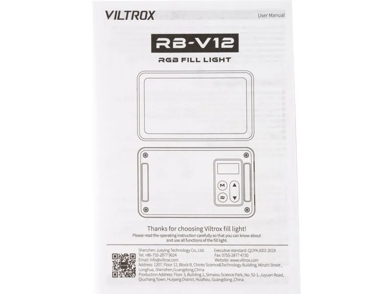 Viltrox Videoleuchte RB-V12 RGB LED Light Panel Viltrox Videoleuchte RB-V12 RGB LED Light Panel
