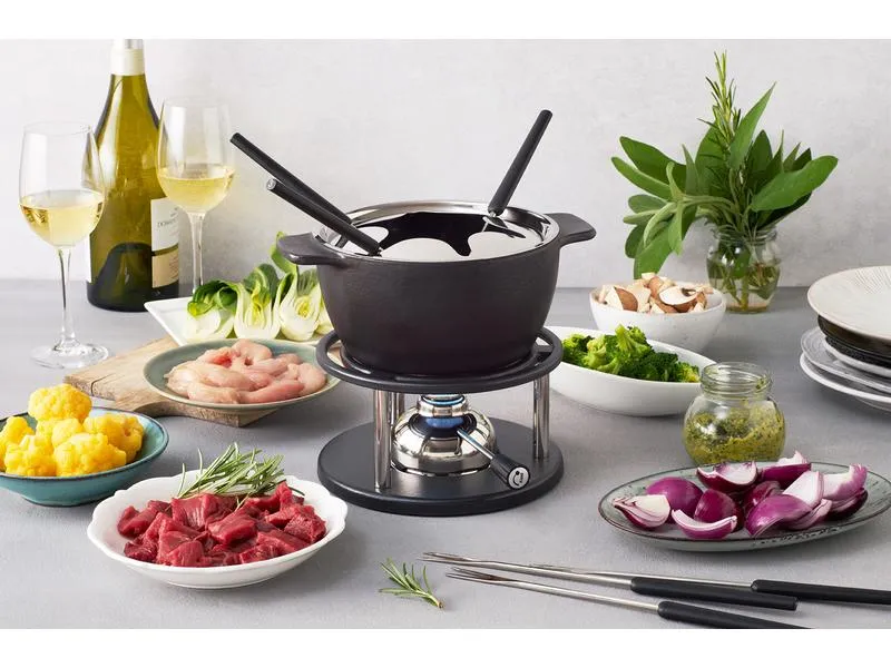 Kisag Fleischfondue-Set Twin 10 Teile, Schwarz Kisag Fleischfondue-Set Twin 10 Teile, Schwarz