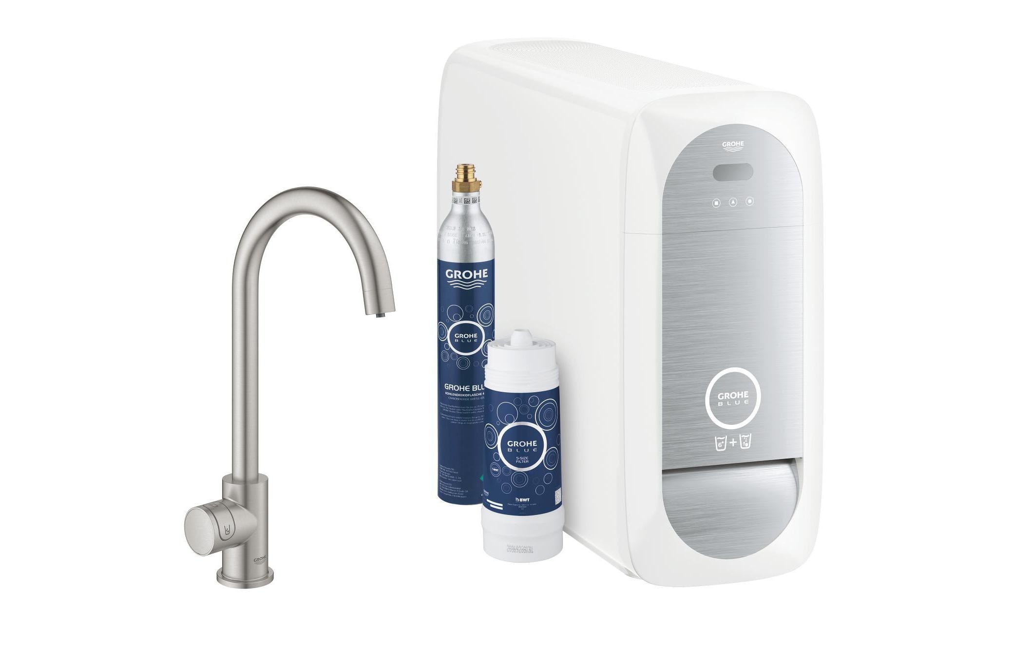 GROHE Küchenarmatur Blue Home Mono Starter Kit, Supersteel GROHE Küchenarmatur Blue Home Mono Starter Kit, Supersteel
