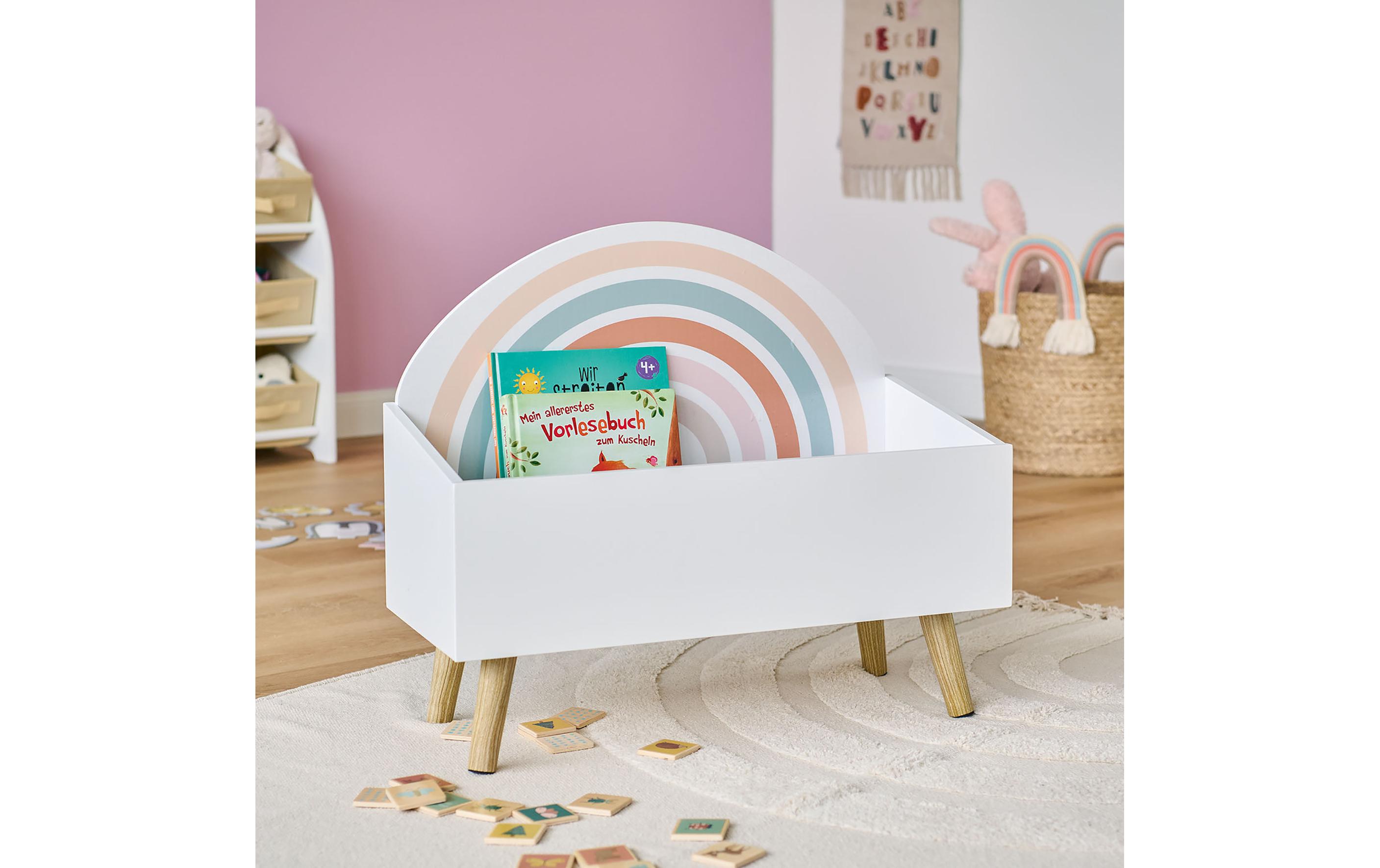Zeller Present Kinder-Aufbewahrungstruhe Rainbow 58 x 28 x 52 cm